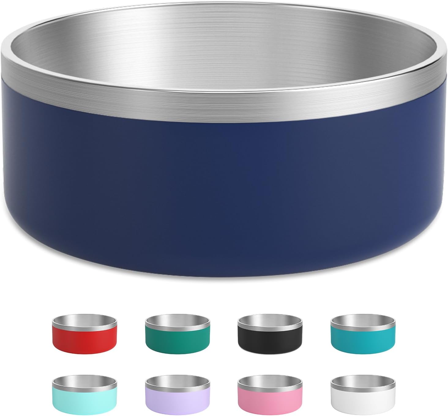 LIHOOOOM Dog Bowl, Anti-Slip Dog Water Bowl and Food Bowl, Non-Rusting Stainless Steel Dog Bowls, Durable and Easy to Clean, Suitable for Medium and Large Dogs (64 Ounces, Blue) - Image 2