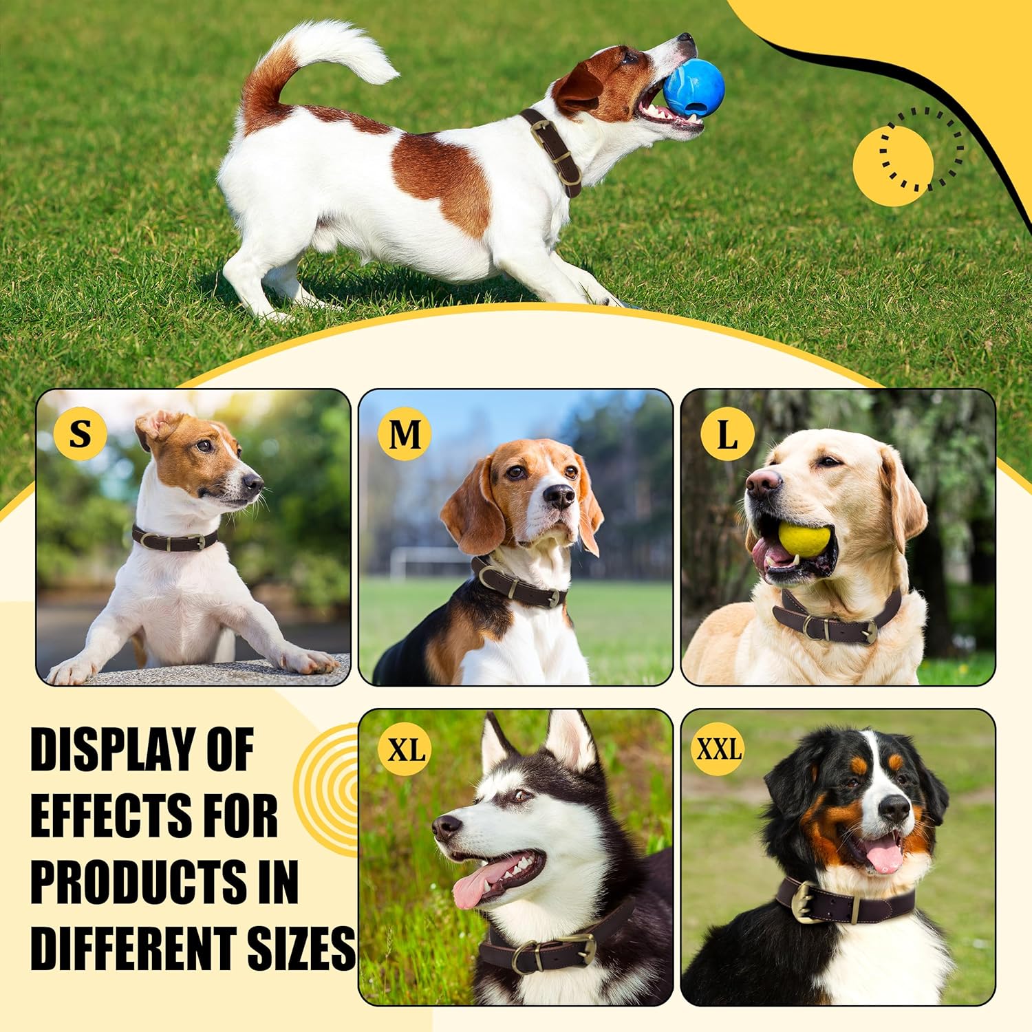 QRDA Leather Dog Collar Brown Dog Training Collar Heavy Duty Premium Leather Dog Collar Dog Collars for Medium/Large Dogs - Image 7