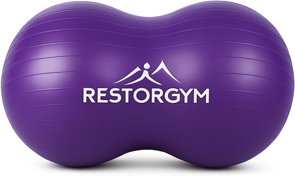 RESTORGYM Yoga Ball 55cm, 65cm, 75 cm & Peanut Ball 45-90 cm Set - Complete Yoga Ball for Pregnancy and Peanut Therapy Ball Bundle for Strength, Flexibility - Fitness Exercise & Balance Ball - Image 4