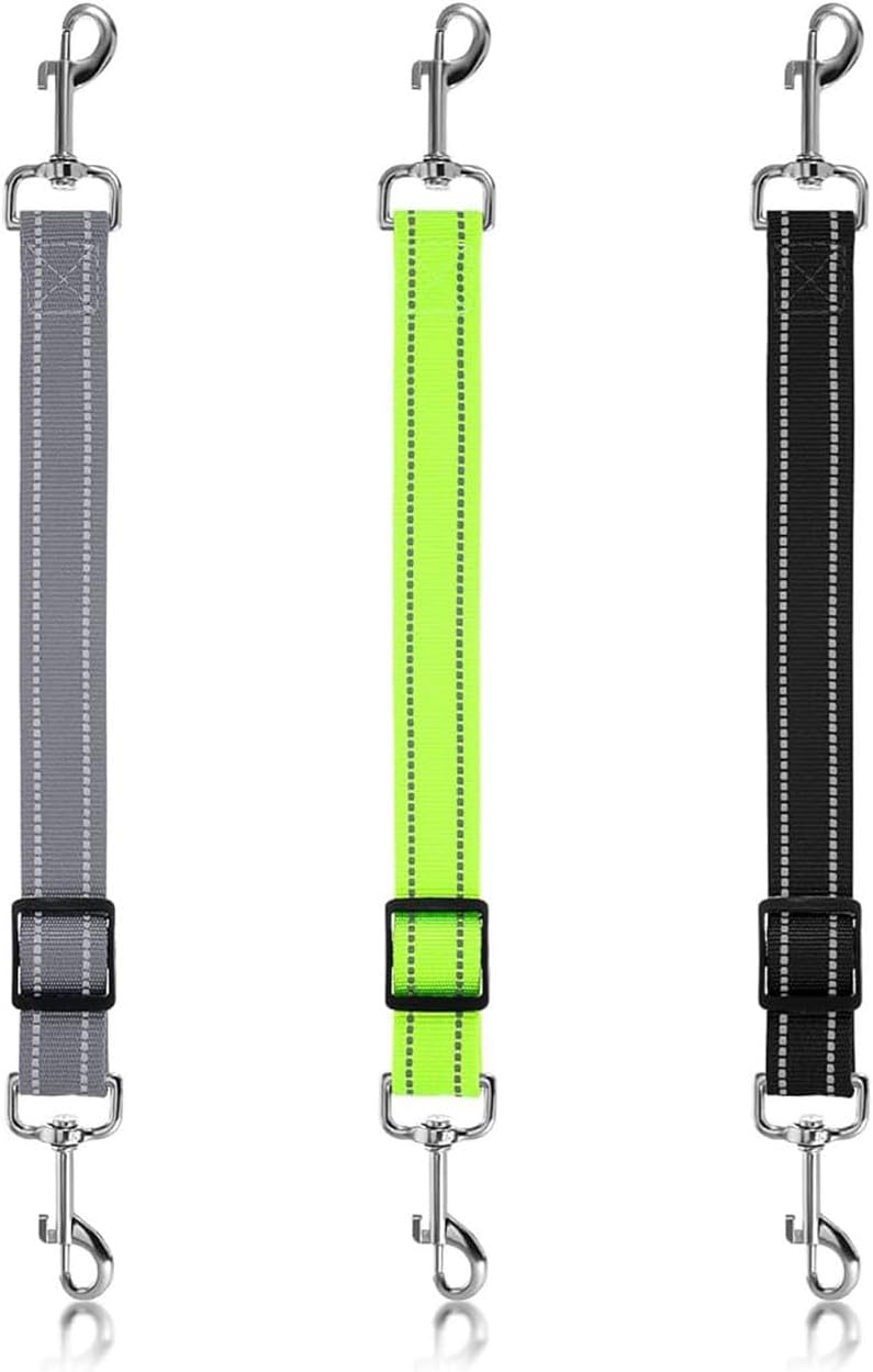 MEISO Dog Collar Safety Clip 3PCS Adjustable Double Ended Backup Clasp Leash Connector for Walking Running Training Travel - Image 2