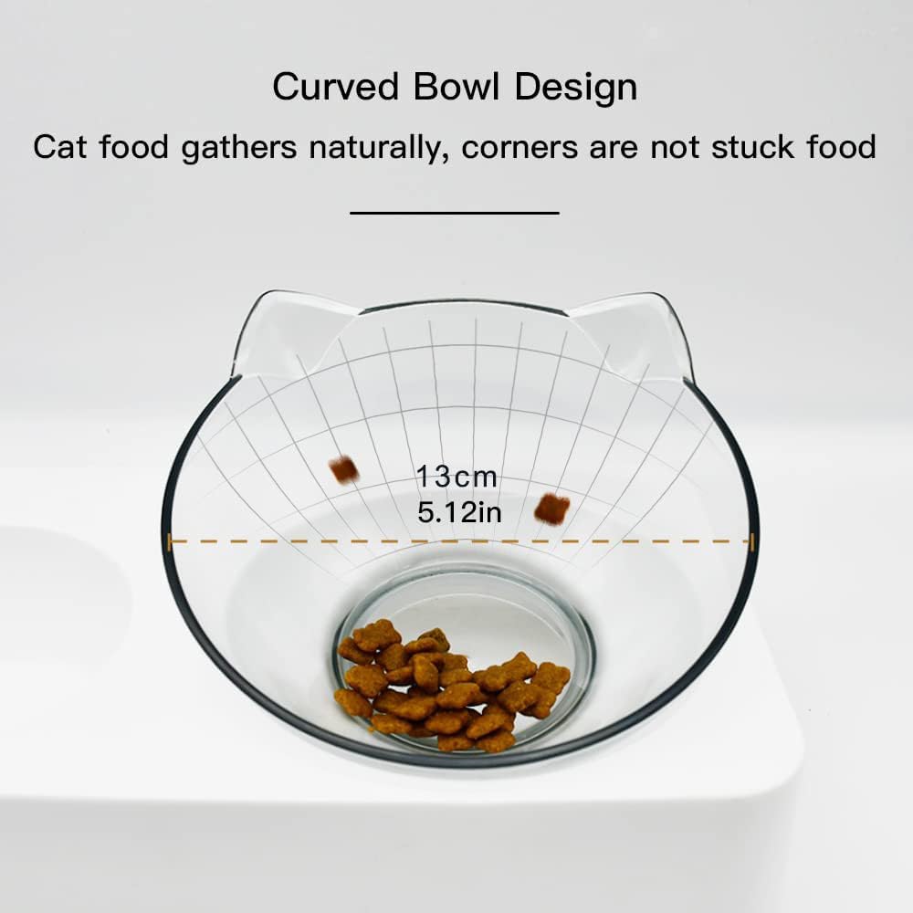 Marchul Tilted Cat Bowl Set for Food and Water, Food Feeding Raised Dishes for Puppies - Image 3