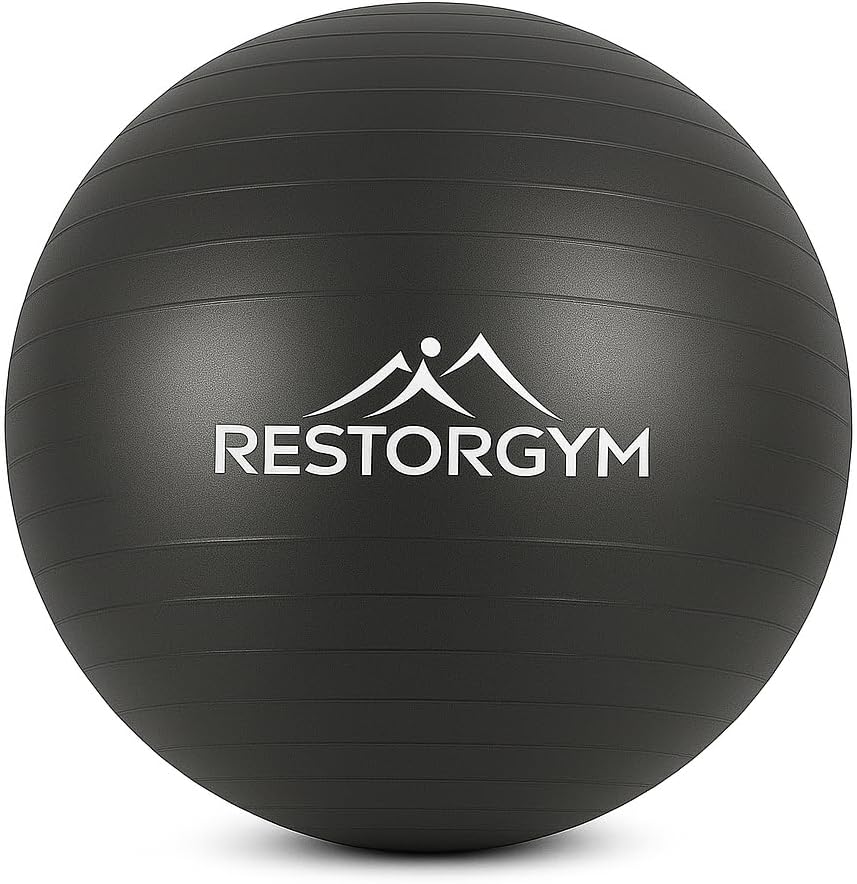 RESTORGYM Yoga Ball 55cm, 65cm, 75 cm & Peanut Ball 45-90 cm Set - Complete Yoga Ball for Pregnancy and Peanut Therapy Ball Bundle for Strength, Flexibility - Fitness Exercise & Balance Ball - Image 3