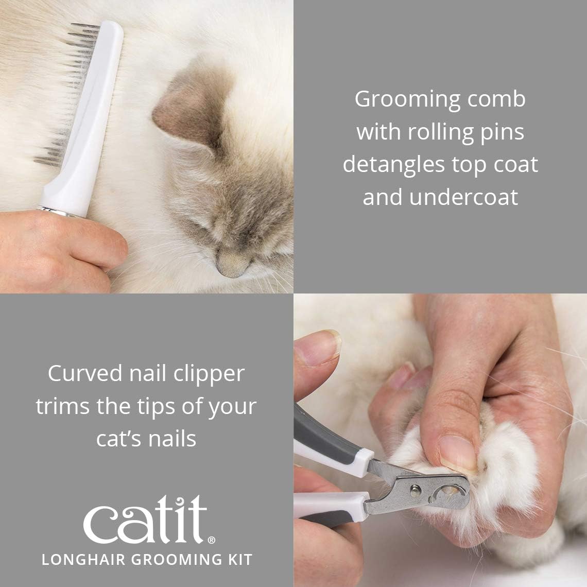 Catit Grooming Kit Long Hair 5 Count (Pack of 1) White - Image 8