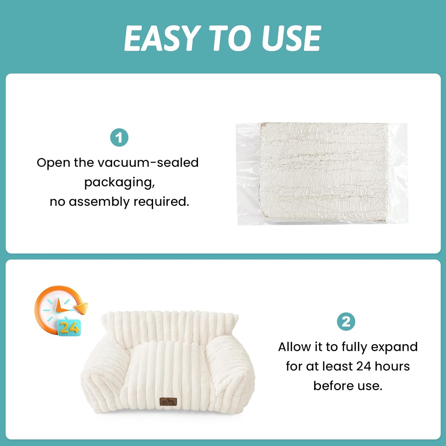 COZY KISS Cat Beds for Indoor Cats, Fluffy Cat Couch and Premium Faux Rabbit Fur Sofa Bed for Cats and Small Dogs, Ultra-Soft Supportive Pet Couch Furniture, 65x45 cm (Cream, Small) - Image 8