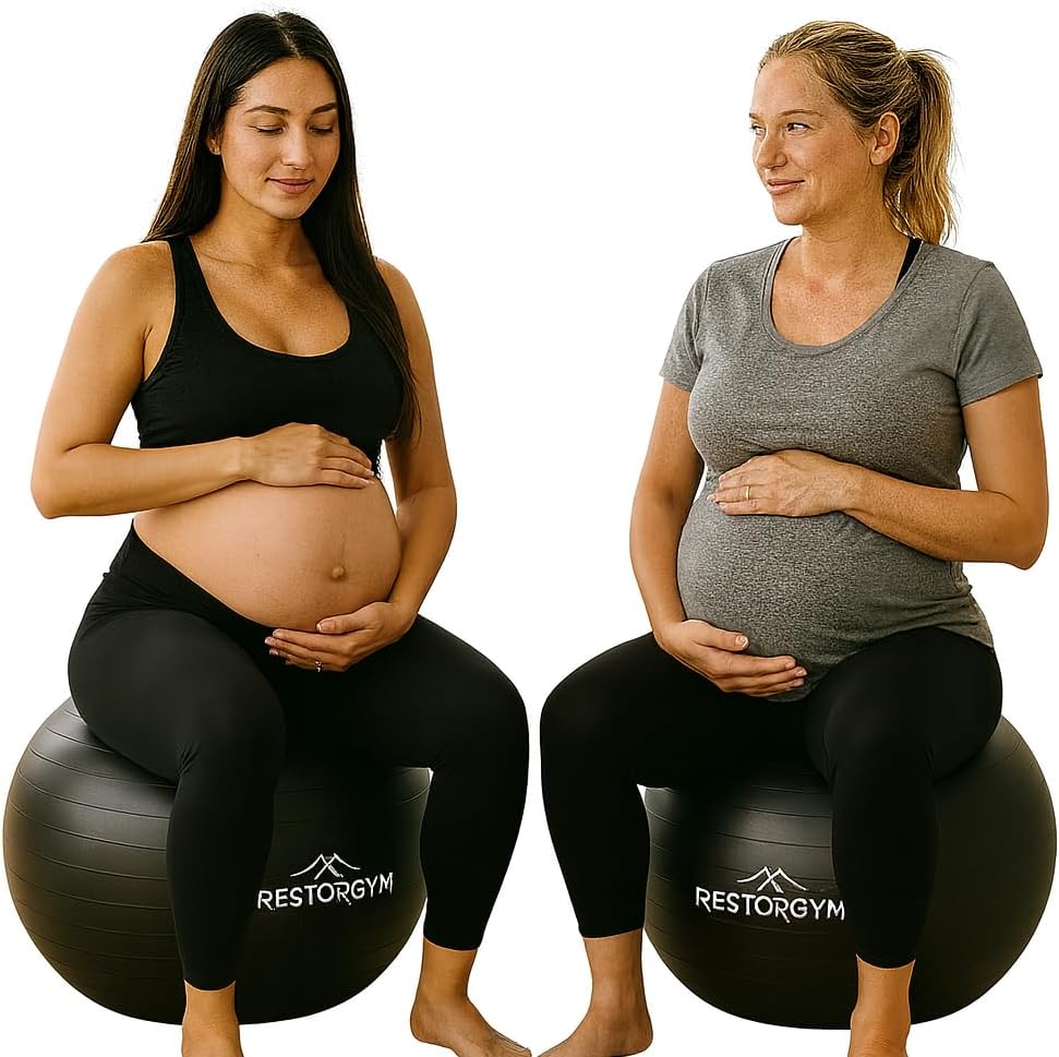 RESTORGYM Yoga Ball 55cm, 65cm, 75 cm & Peanut Ball 45-90 cm Set - Complete Yoga Ball for Pregnancy and Peanut Therapy Ball Bundle for Strength, Flexibility - Fitness Exercise & Balance Ball - Image 6