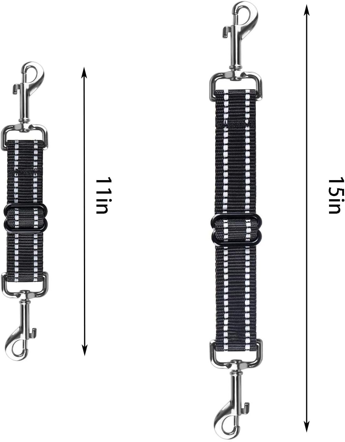 MEISO Dog Collar Safety Clip 3PCS Adjustable Double Ended Backup Clasp Leash Connector for Walking Running Training Travel - Image 8