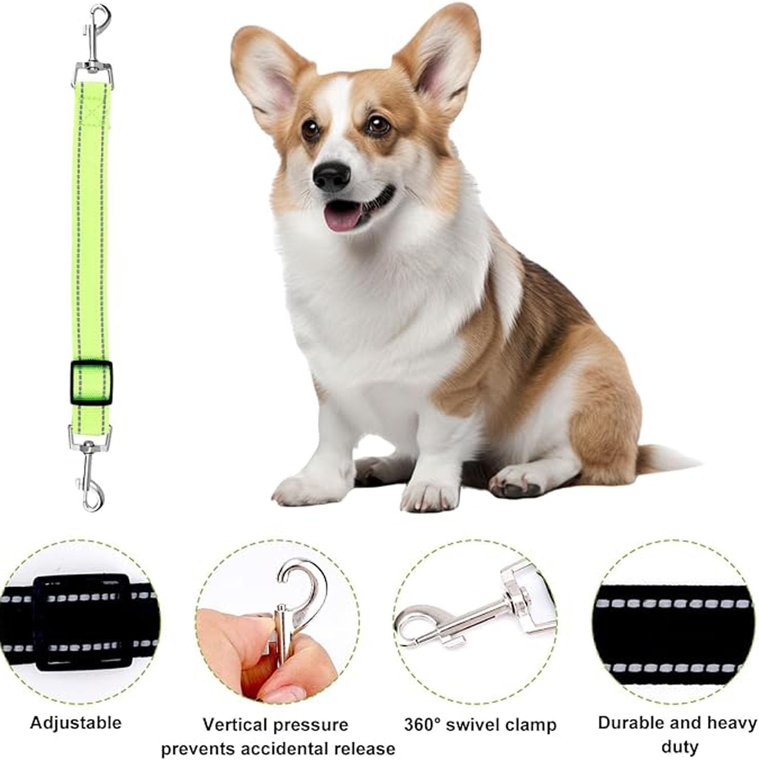 MEISO Dog Collar Safety Clip 3PCS Adjustable Double Ended Backup Clasp Leash Connector for Walking Running Training Travel - Image 3