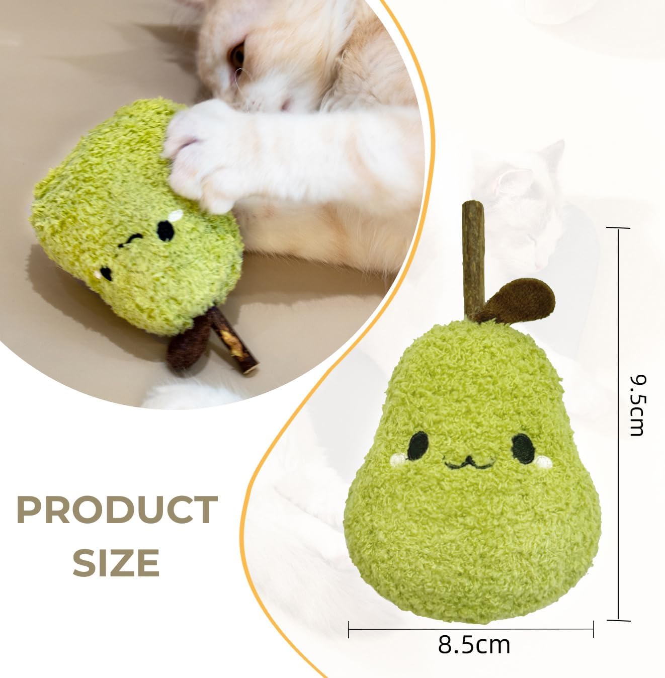 Petelligent Durable and Interactive Catnip Toy Teething Silvervine Stick Cat Toy: Chewing Stick, Grinding Teeth Rod, and Chewable Cat Doll for Your Pet's Entertainment (Pear Green) - Image 7