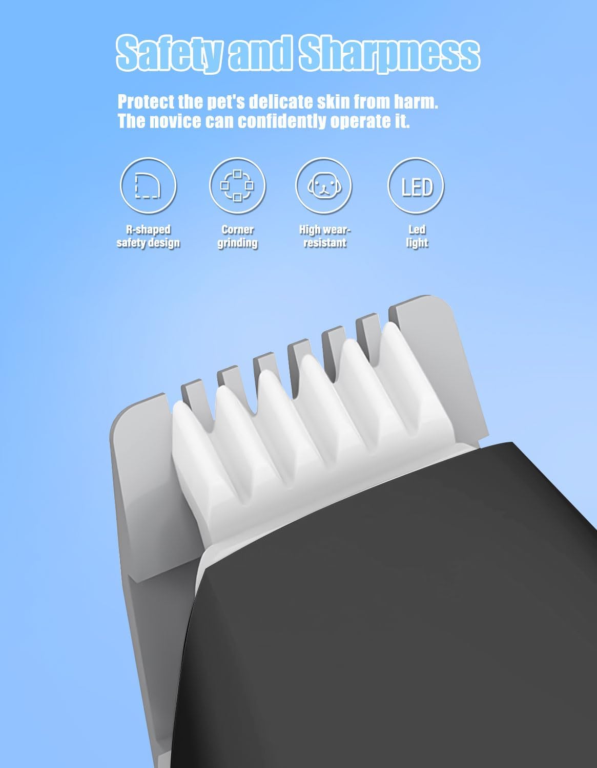 KIKETECH LED Paw Trimmer - Low Noise, Cordless Clippers for Dog Grooming, USB Rechargeable Small Area Shaver for Cats Hair Around Paws, Eyes, Ears, Face, Rump, Black - Image 7