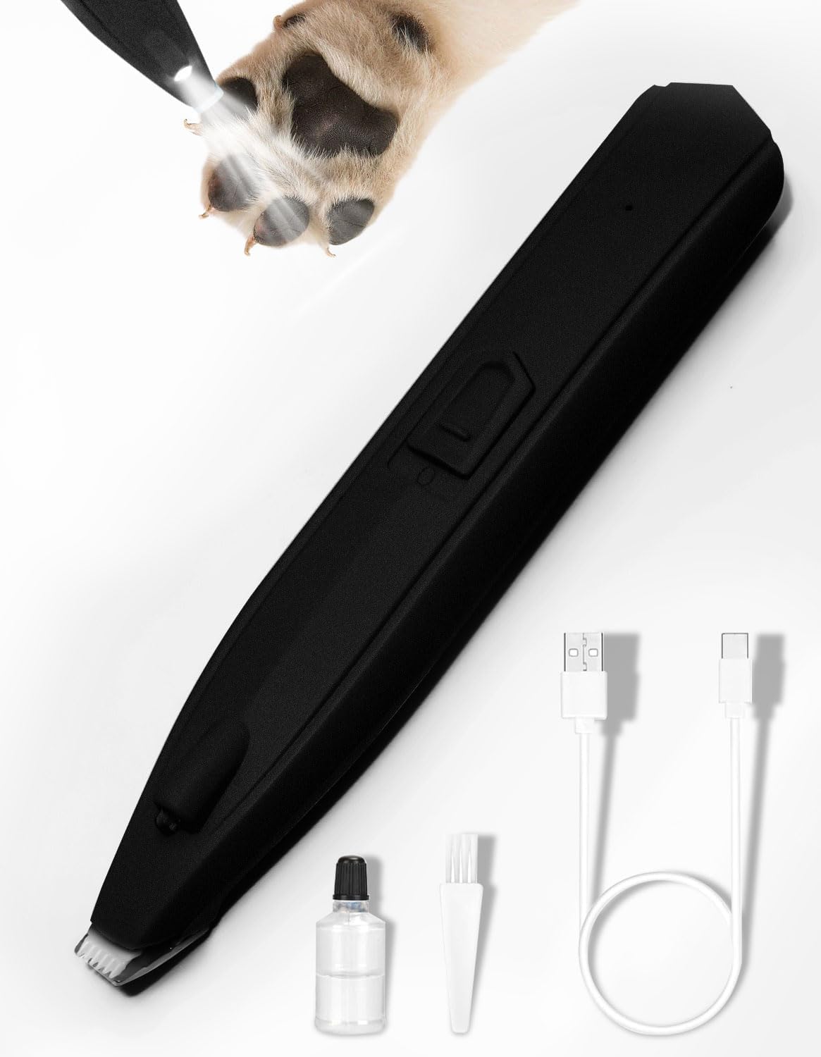 KIKETECH LED Paw Trimmer - Low Noise, Cordless Clippers for Dog Grooming, USB Rechargeable Small Area Shaver for Cats Hair Around Paws, Eyes, Ears, Face, Rump, Black - Image 2