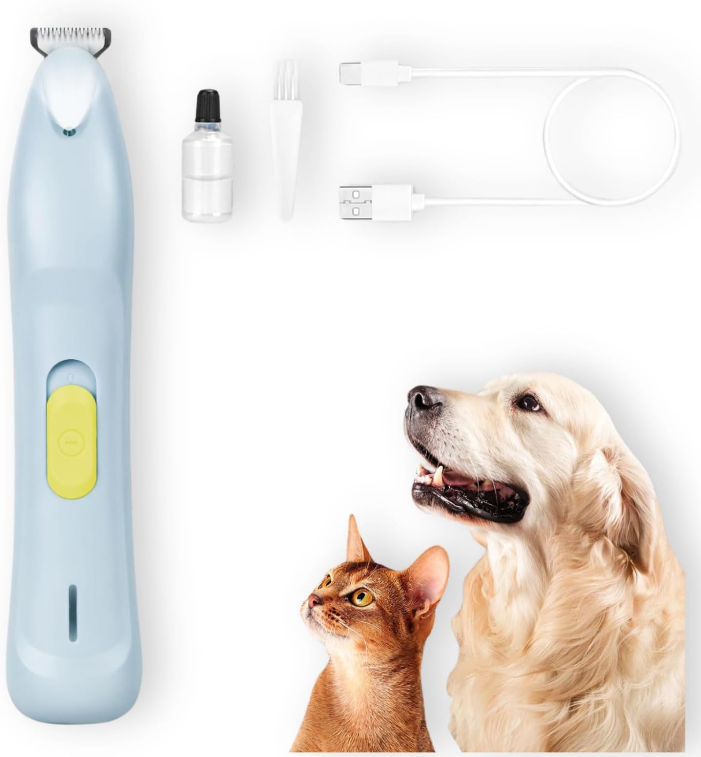 KIKETECH LED Dog Paw Trimmer - Low Noise, Cordless 2 Speed Dog Clippers for Grooming, USB Rechargeable Small Area Shaver for Dog Clippers Cats Hair Around Paws, Eyes, Ears, Face, Rump, Blue - Image 2