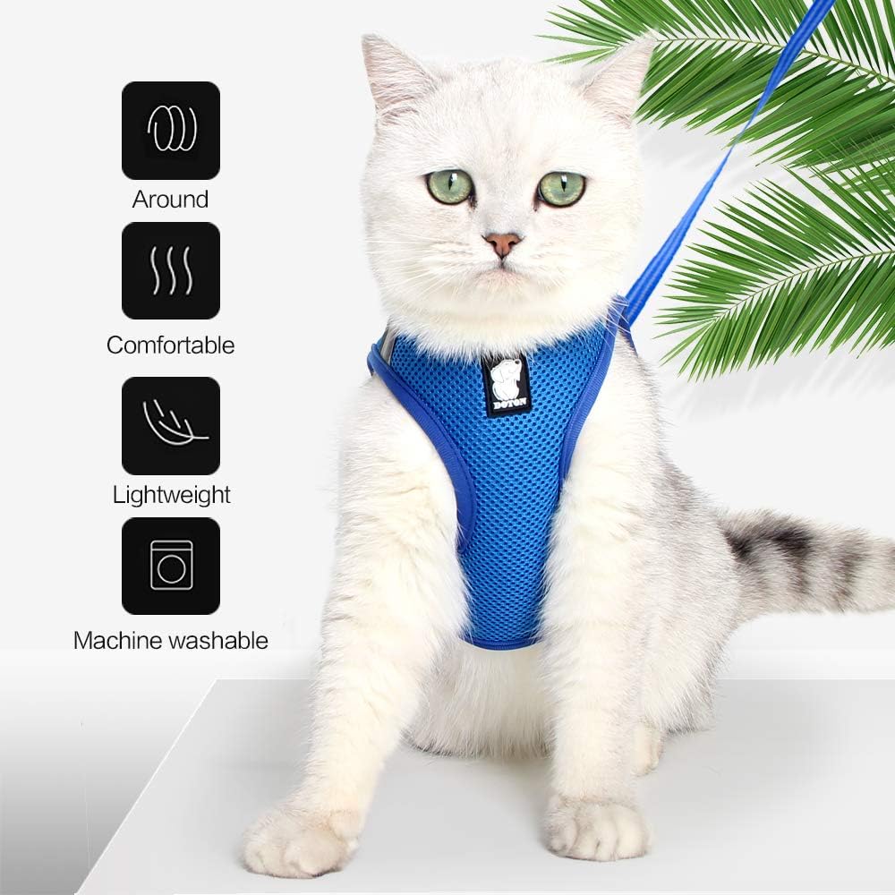 Cat Harness Leash Straps Soft and Comfortable Cat Walking Jacket with Running Cushioning and Escape Proof for Puppies with Cationic Fabric - Image 8