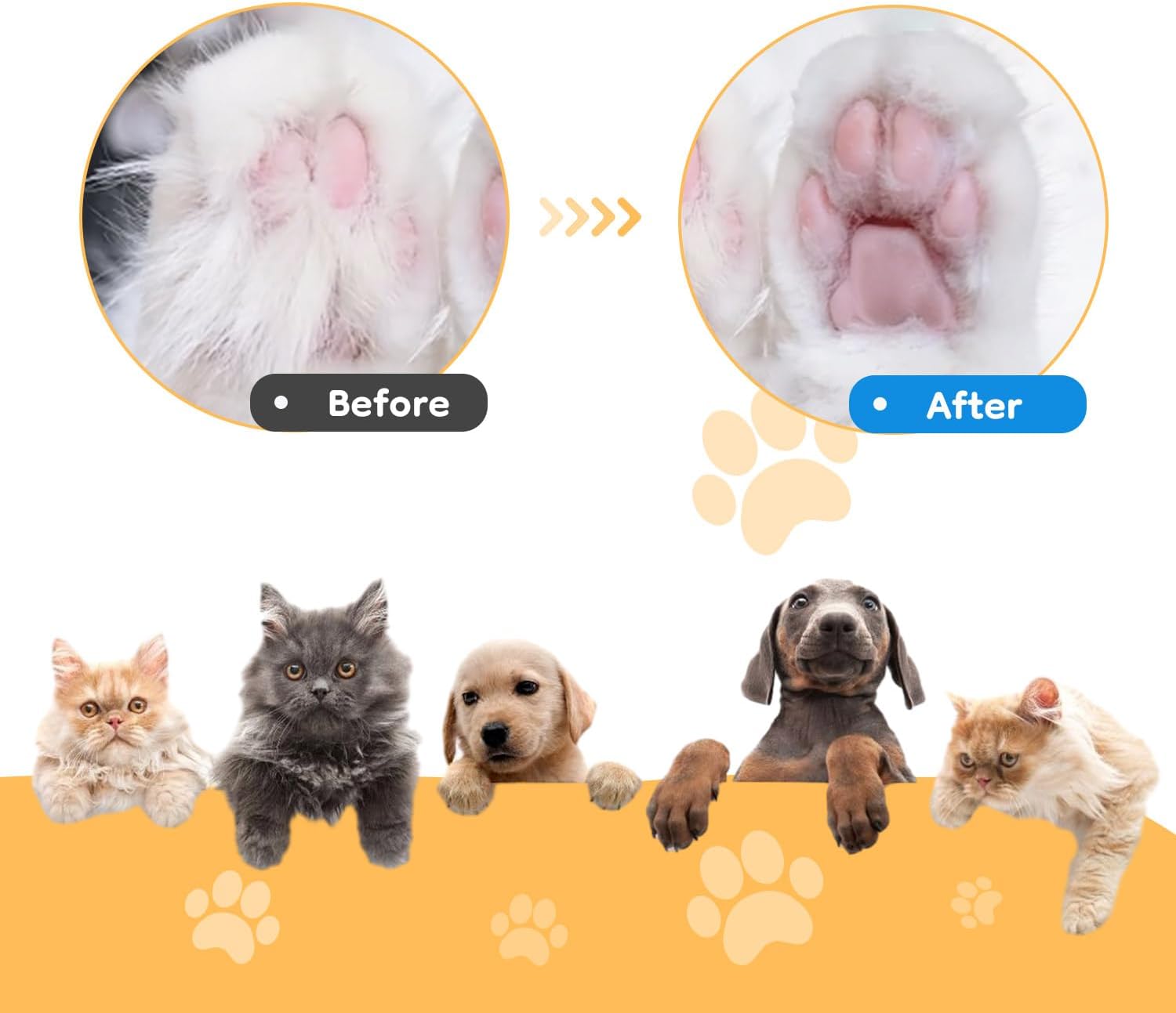 Mcbazel Cordless Dog Paw Trimmer with LED Light, Quiet Precision Pet Grooming Kit for Dogs and Cats, Electric Hair Clipper Pet Shaver for Paws, Face, Ears and Sensitive Areas - Image 9