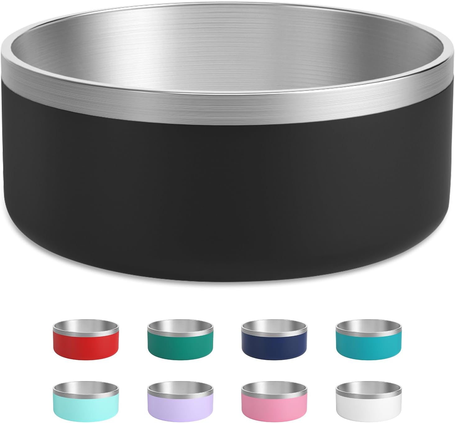 LIHOOOOM Dog Bowl, Anti-Slip Dog Water Bowl and Food Bowl, Non-Rusting Stainless Steel Dog Bowls, Durable and Easy to Clean, Suitable for Medium and Large Dogs (40Ounces, Black) - Image 2