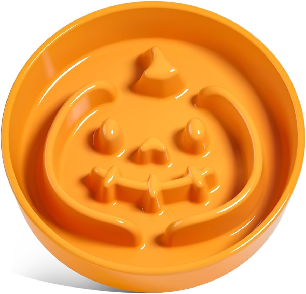 LE TAUCI Dog Bowls Slow Feeder Ceramic, 1.5 Cups Slow Feeding Dog Bowl Small Medium Breed, Puppy Slow Feeder Bowl for Fast Eater, Dog Dishes to Slow Down Eating, Puzzle Dog Food Bowl, Pumpkin Orange - Image 2