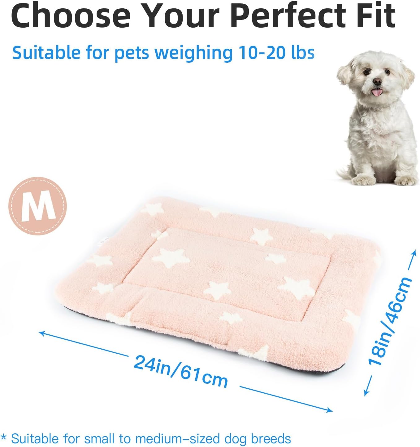 Mora Pets Dog Crate Bed Ultra Soft Dog Bed Mat for Small Dogs Washable Pet Kennel Pad for 24 inch Cage Flat Puppy Cat Mattress Cute Cushion Liner Anti-Slip Pink 24 x 18 - Image 7