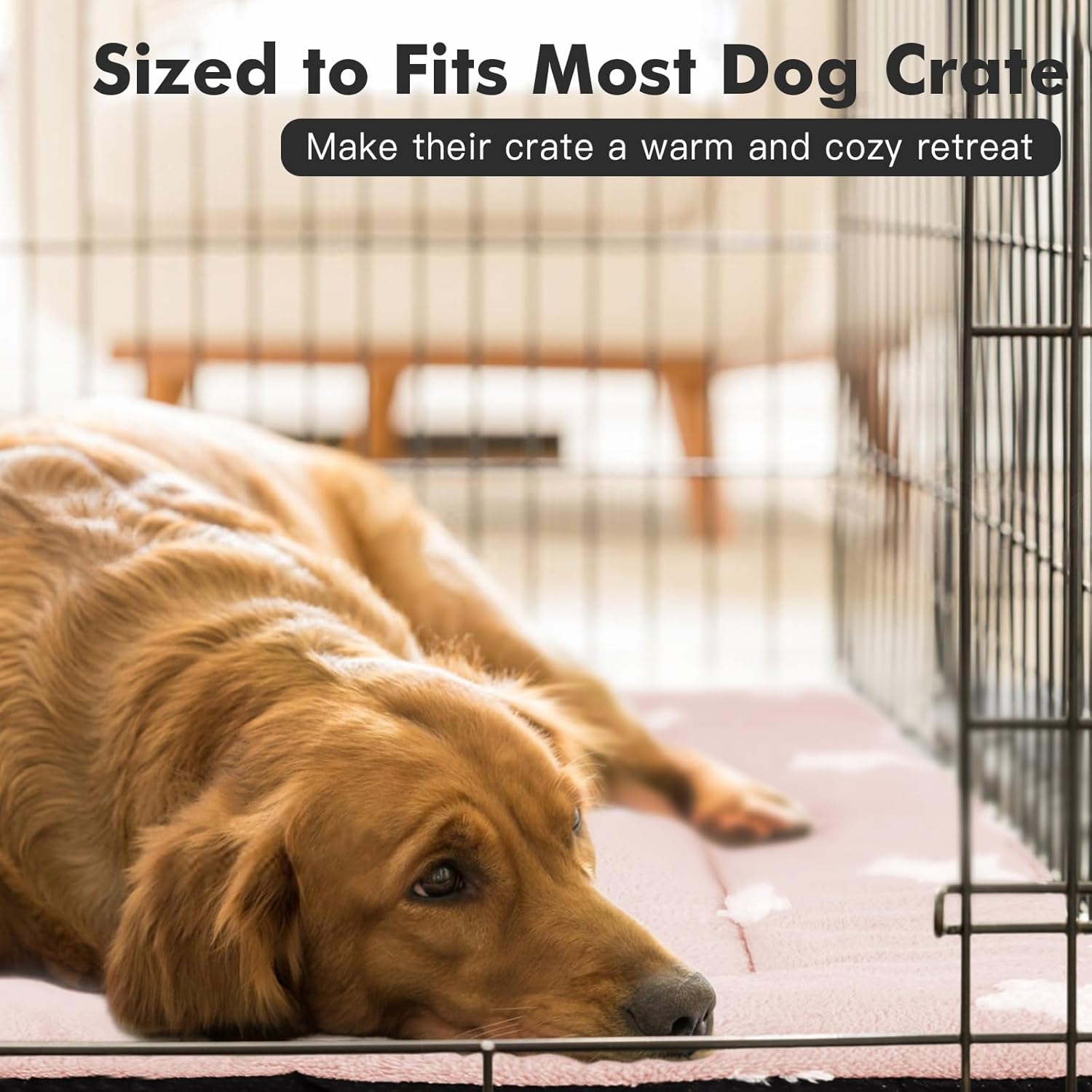 Mora Pets Dog Crate Bed Ultra Soft Dog Bed Mat for Small Dogs Washable Pet Kennel Pad for 24 inch Cage Flat Puppy Cat Mattress Cute Cushion Liner Anti-Slip Pink 24 x 18 - Image 6
