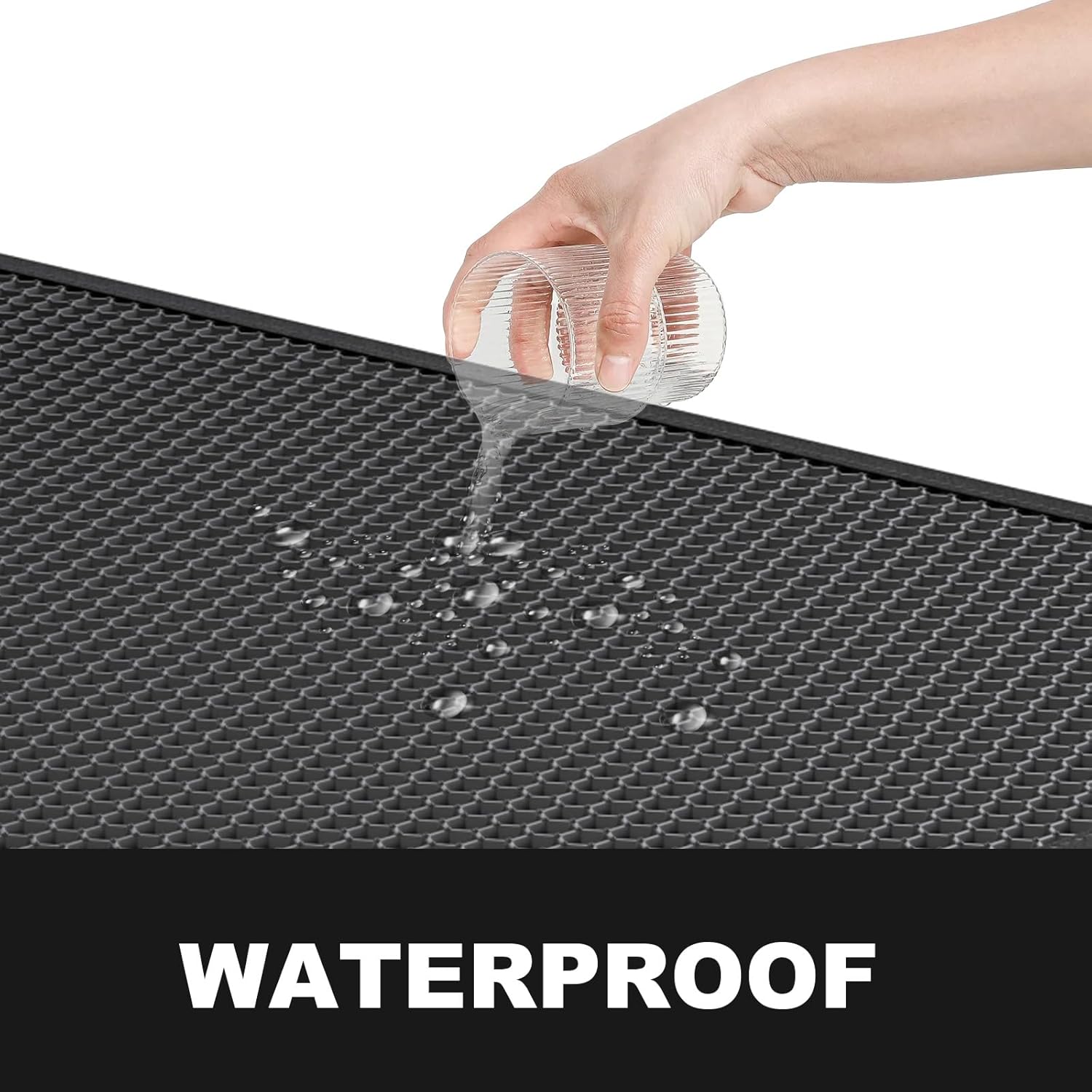 ZuHucpts Large Cat Litter Mat Trapper -90 x 61 cm1 Pack Honeycomb Double Layer Litter Mat -Traps Messes, Easy Clean and Durable, Non Toxic Trapper Rug Suitable for Litter Tray (Black) - Image 5