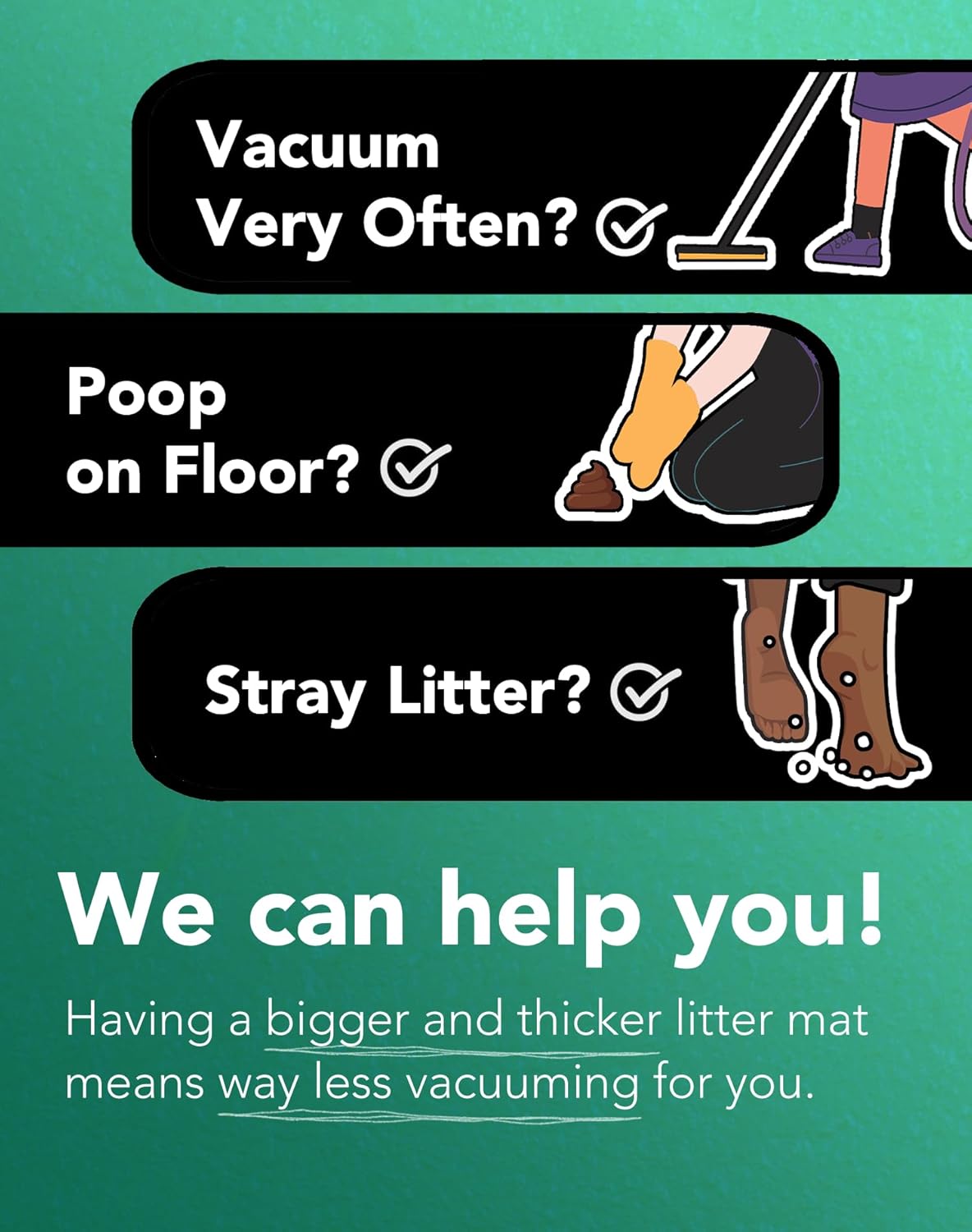 Lukamoo® Cute Cat Litter Mat (24’'x16’’) (My Favorite Things) - Image 3