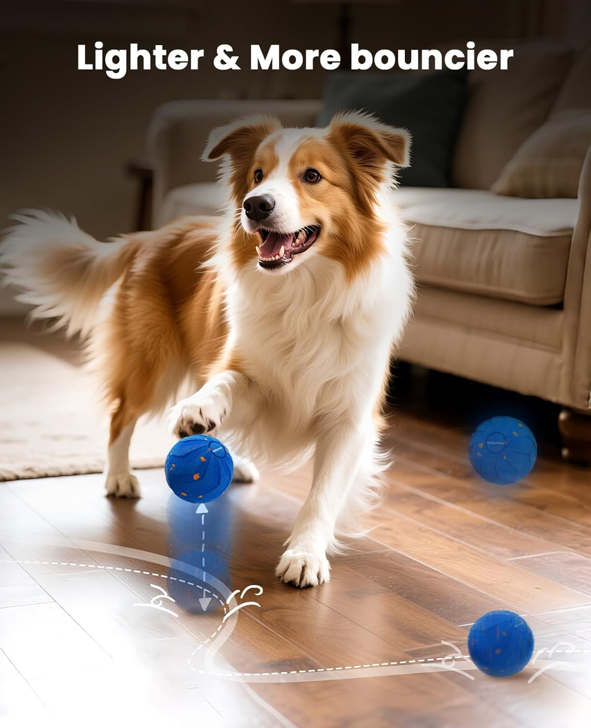 Smart Dog Ball - Interactive Dog Toy Automatic Moving Bouncing & Rotating Motion Sensor Self-Play, USB-C Rechargeable Bite-Resistant E-TPU Shell Waterproof, Indoor Outdoor for Medium & Large Breeds - Image 3