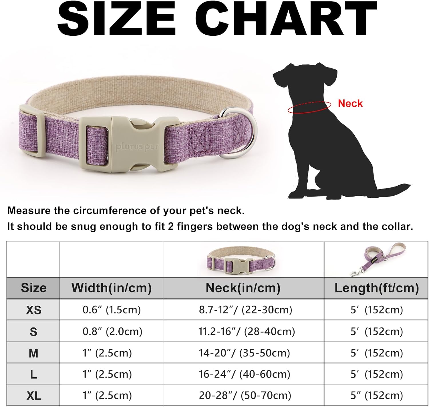 Plutus Pet Cotton Hemp Dog Collar and Leash Set, Adjustable Collar for Small, Medium, and Large Dogs, Heavy Duty and Soft on Skin, Lavender, S - Image 7