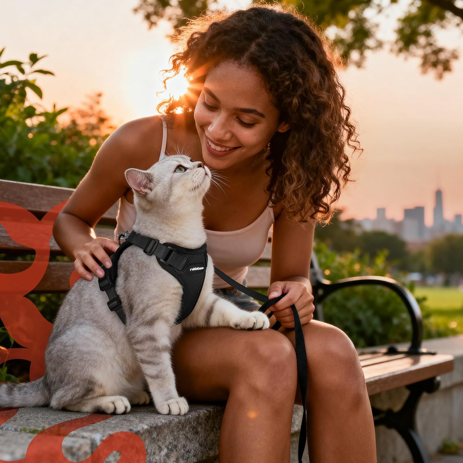 rabbitgoo Cat Harness and Leash for Walking, Escape Proof Soft Adjustable Vest Harnesses for Small Medium Cats, Easy Control Breathable Reflective Strips Jacket, XS, Black - Image 10