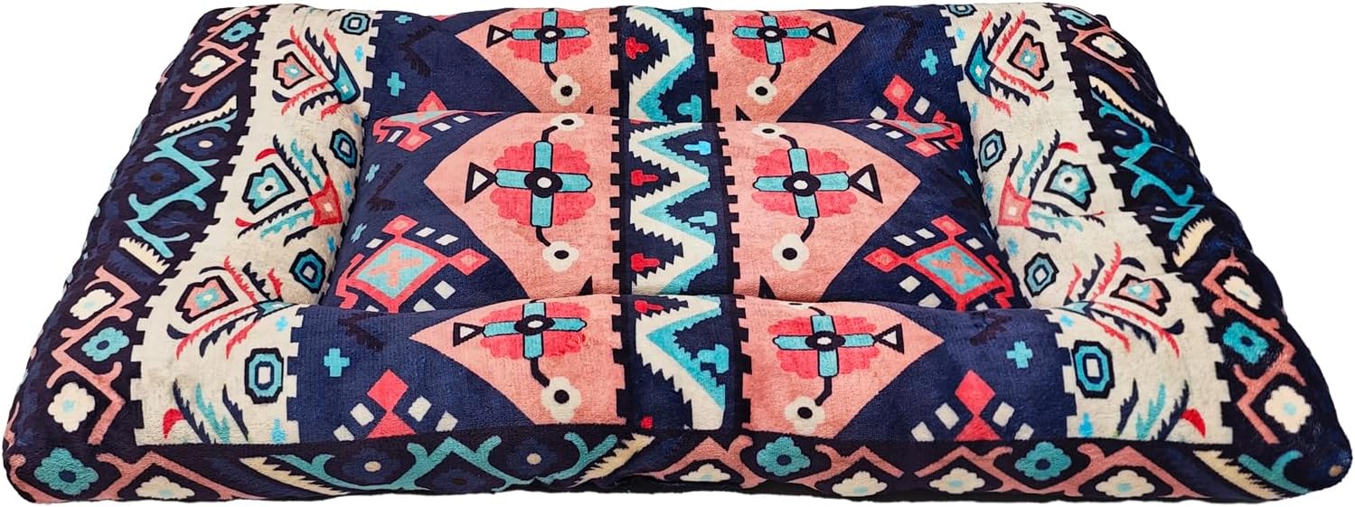 CZOXiViYC Washable Dog Crate Bed, Ultra Soft & Anti-Slip Crate Pad, Cozy Kennel Mat for Large/Medium/Small Dogs, Plush & Bohemian Dog Bed Mat, Pet Pad for Crate, Cat Bed (Pink, 59L x 43W x 6H cm) - Image 7