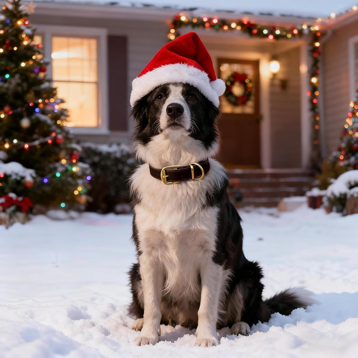 QRDA Leather Dog Collar Brown Dog Training Collar Heavy Duty Premium Leather Dog Collar Dog Collars for Medium/Large Dogs - Image 3