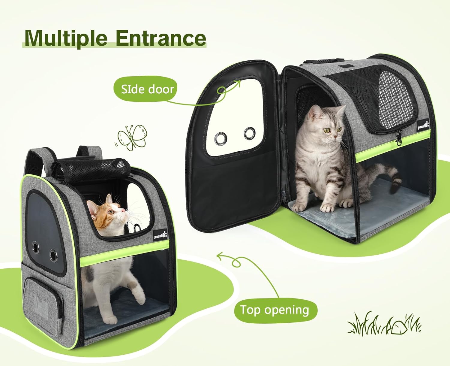 Pecute Pet Carrier Backpack, Dog Carrier Backpack, Expandable with Breathable Mesh for Small Dogs Cats Puppies, Pet Backpack Bag for Hiking Travel Camping Outdoor Hold Pets Up to 18 Lbs 1 Count (Pack of 1) - Image 9