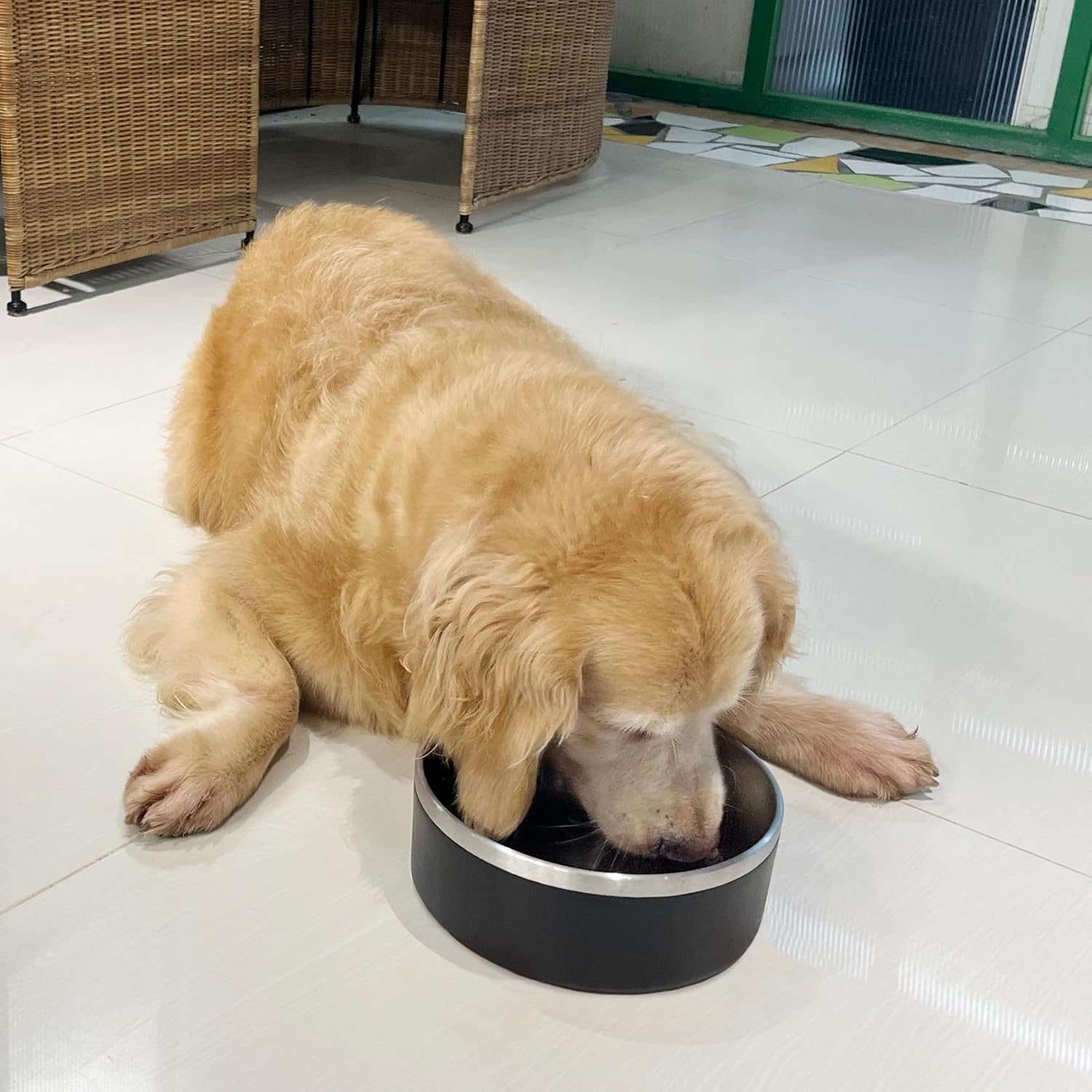 LIHOOOOM Dog Bowl, Anti-Slip Dog Water Bowl and Food Bowl, Non-Rusting Stainless Steel Dog Bowls, Durable and Easy to Clean, Suitable for Medium and Large Dogs (40Ounces, Black) - Image 7