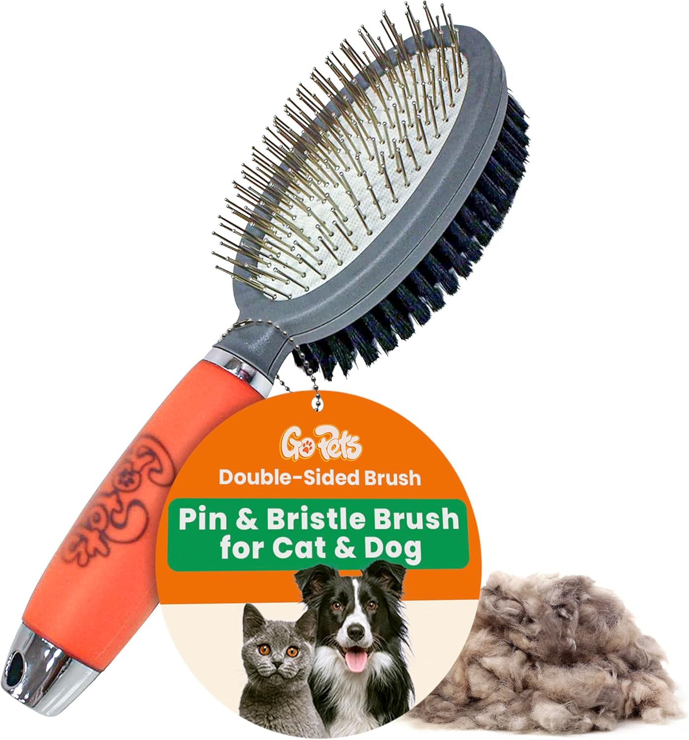 Professional Double Sided Pin and Bristle Brush for Dogs and Cats by GoPets Grooming Comb Cleans Pets Shedding and Dirt for Short Medium or Long Hair - Image 2