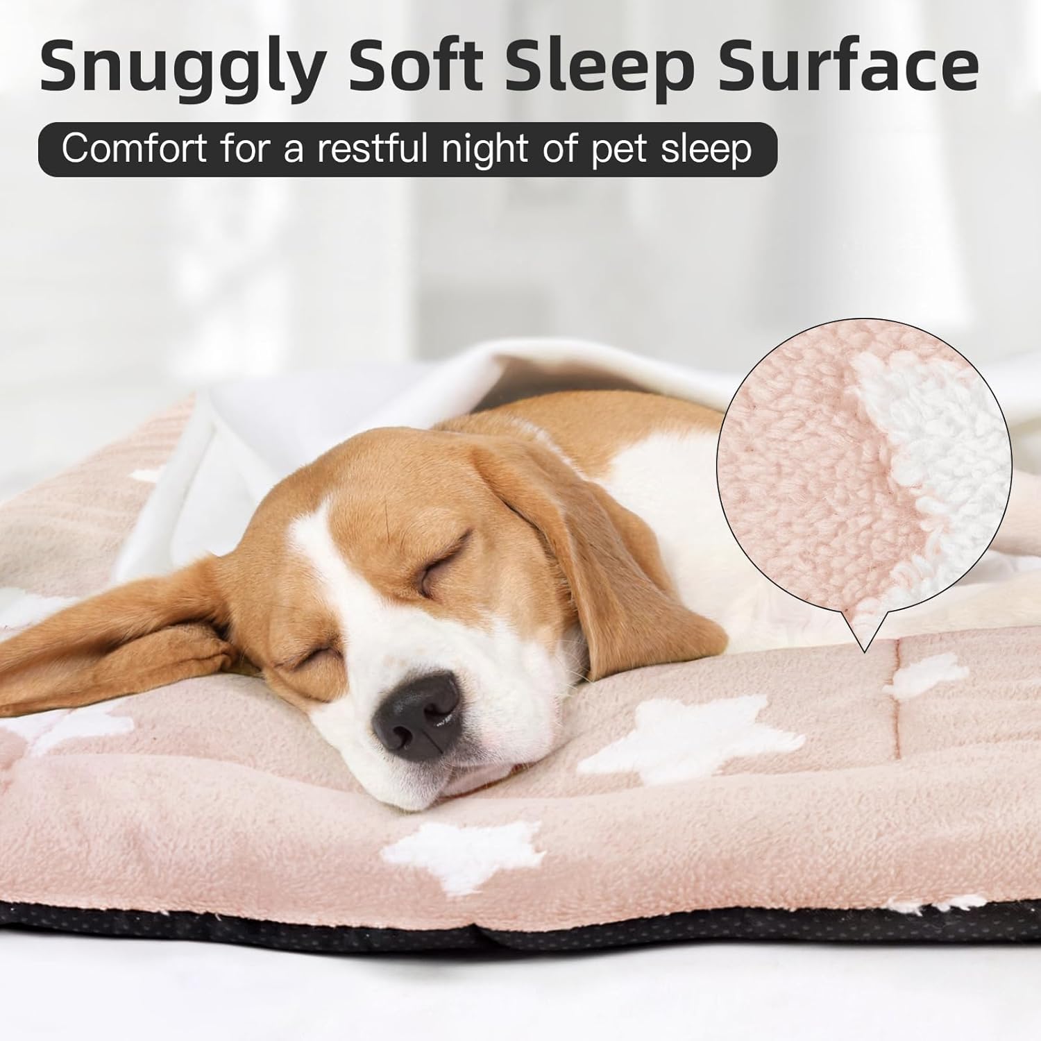 Mora Pets Dog Crate Bed Ultra Soft Dog Bed Mat for Small Dogs Washable Pet Kennel Pad for 24 inch Cage Flat Puppy Cat Mattress Cute Cushion Liner Anti-Slip Pink 24 x 18 - Image 3