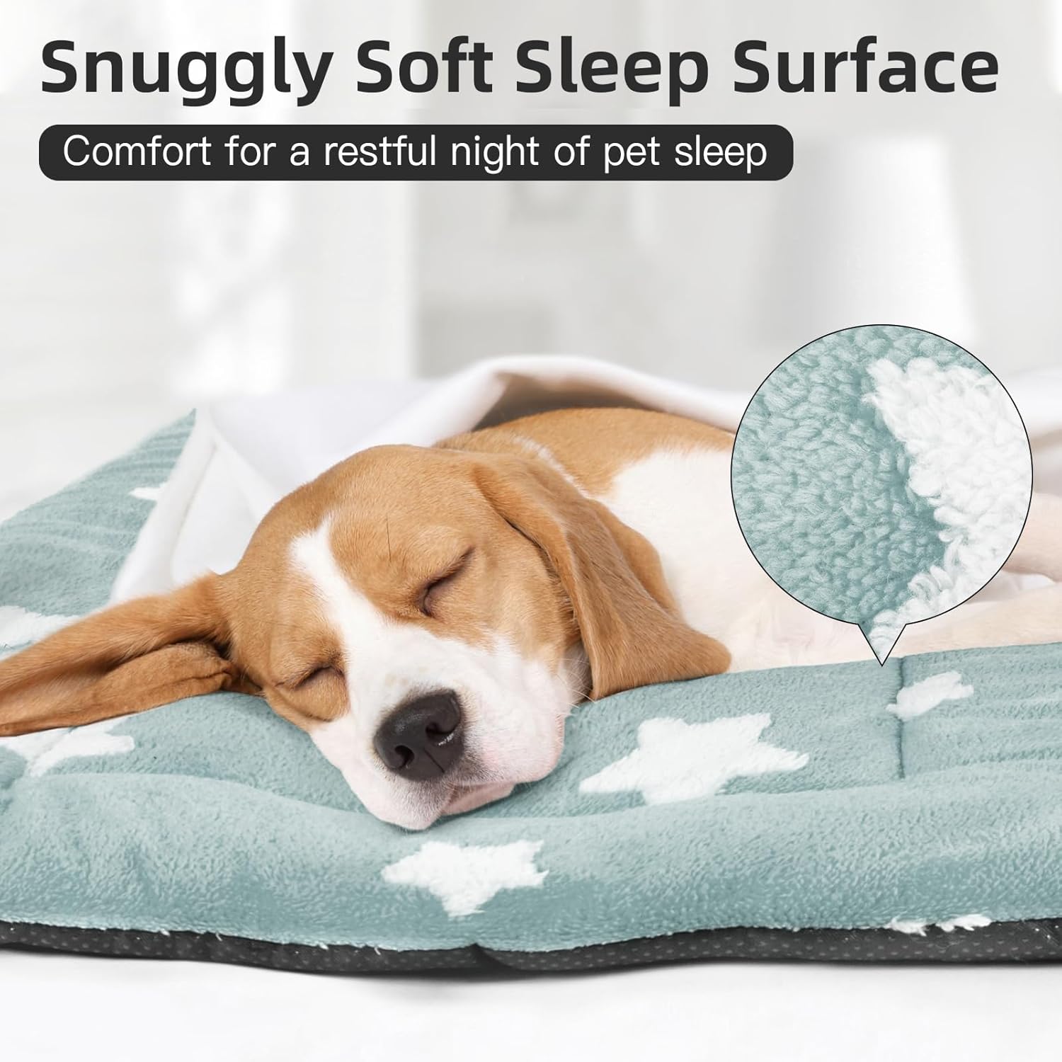 Mora Pets Dog Crate Bed Ultra Soft Dog Bed Mat for Small Dogs Washable Pet Kennel Pad for 24 inch Cage Flat Puppy Cat Mattress Cute Cushion Liner Anti-Slip Blue 24 x 18 - Image 3