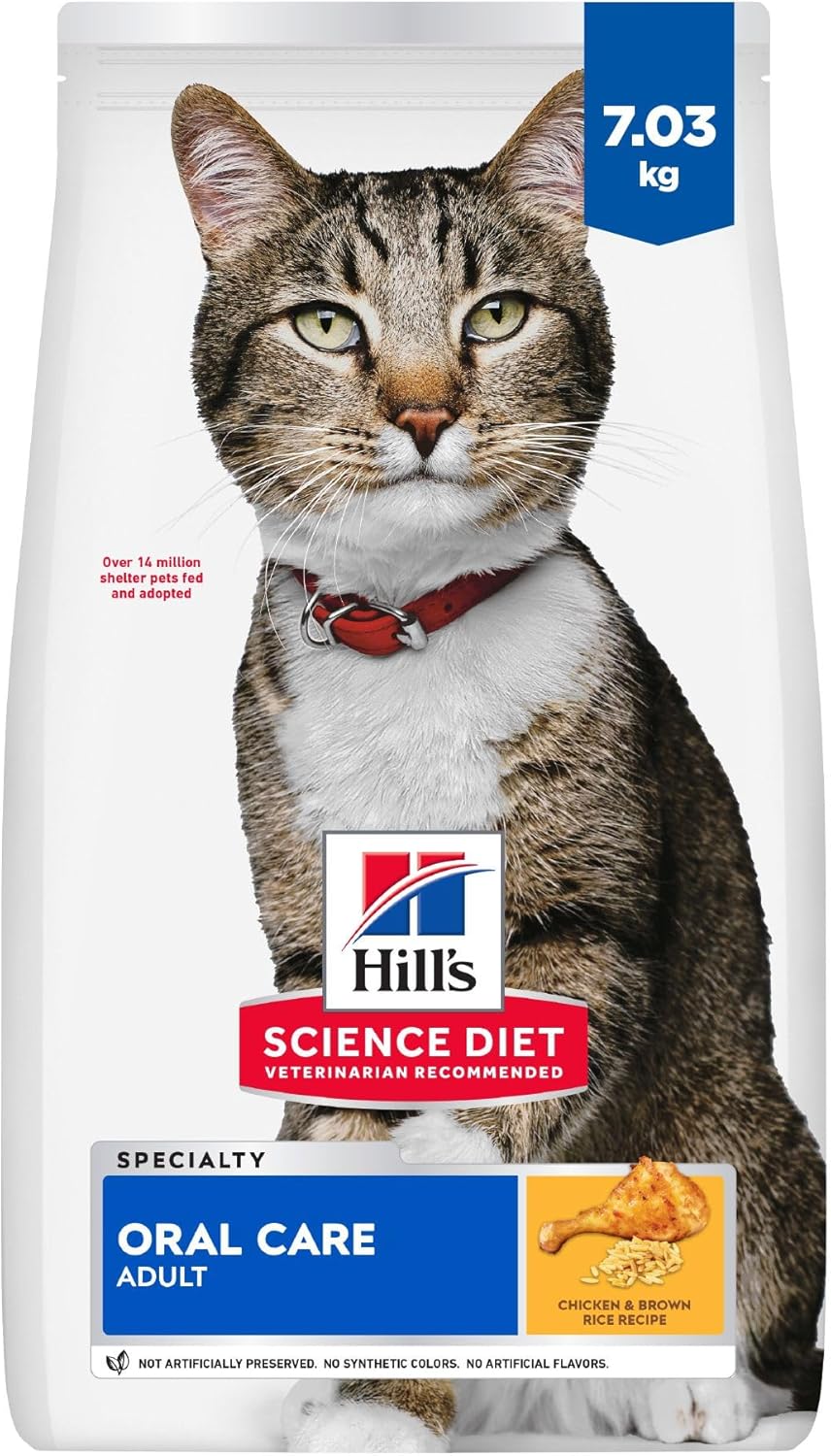 Hill's Science Diet Adult Oral Care Chicken Recipe Dry Cat Food 7.03 kg Bag - Image 2