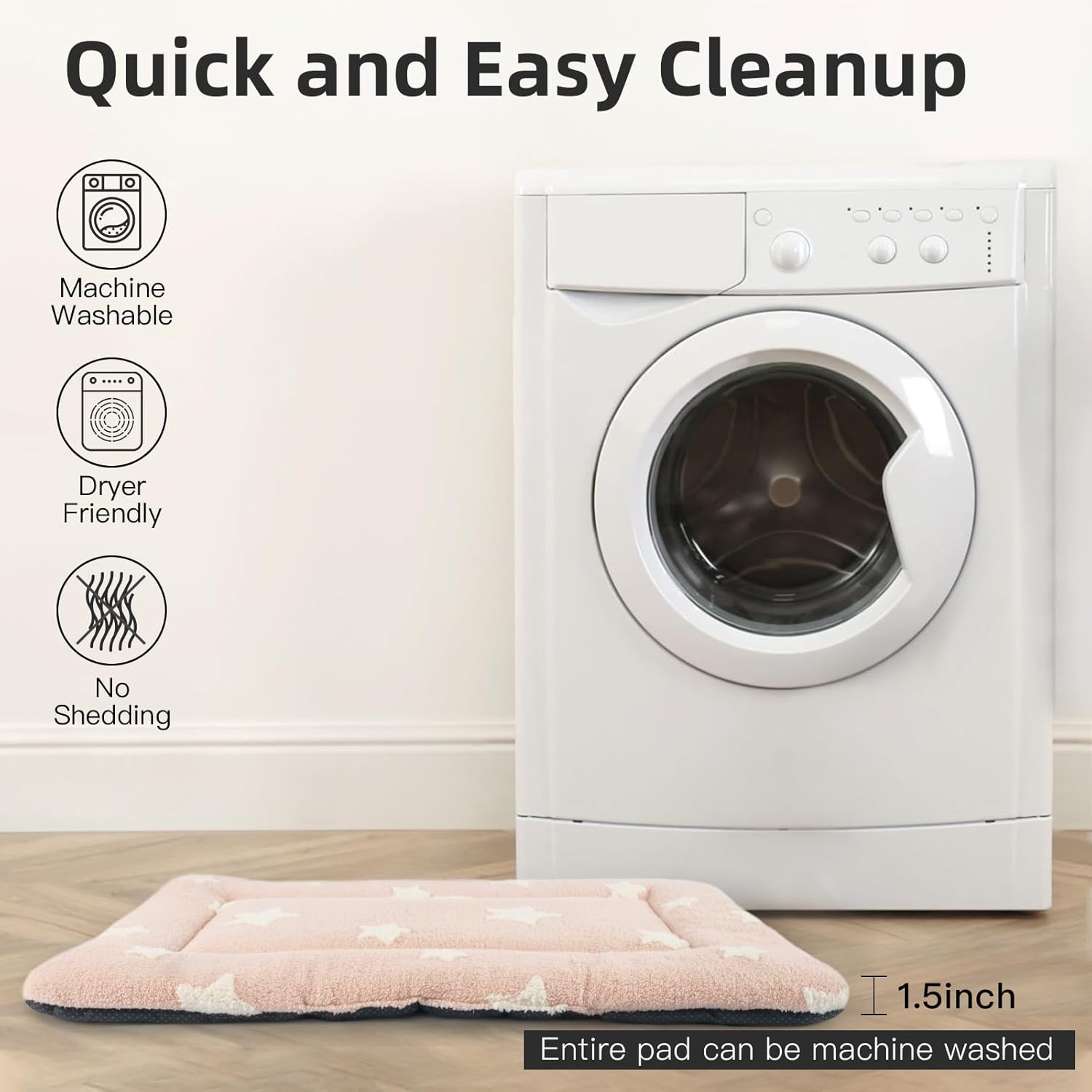 Mora Pets Dog Crate Bed Ultra Soft Dog Bed Mat for Small Dogs Washable Pet Kennel Pad for 24 inch Cage Flat Puppy Cat Mattress Cute Cushion Liner Anti-Slip Pink 24 x 18 - Image 4