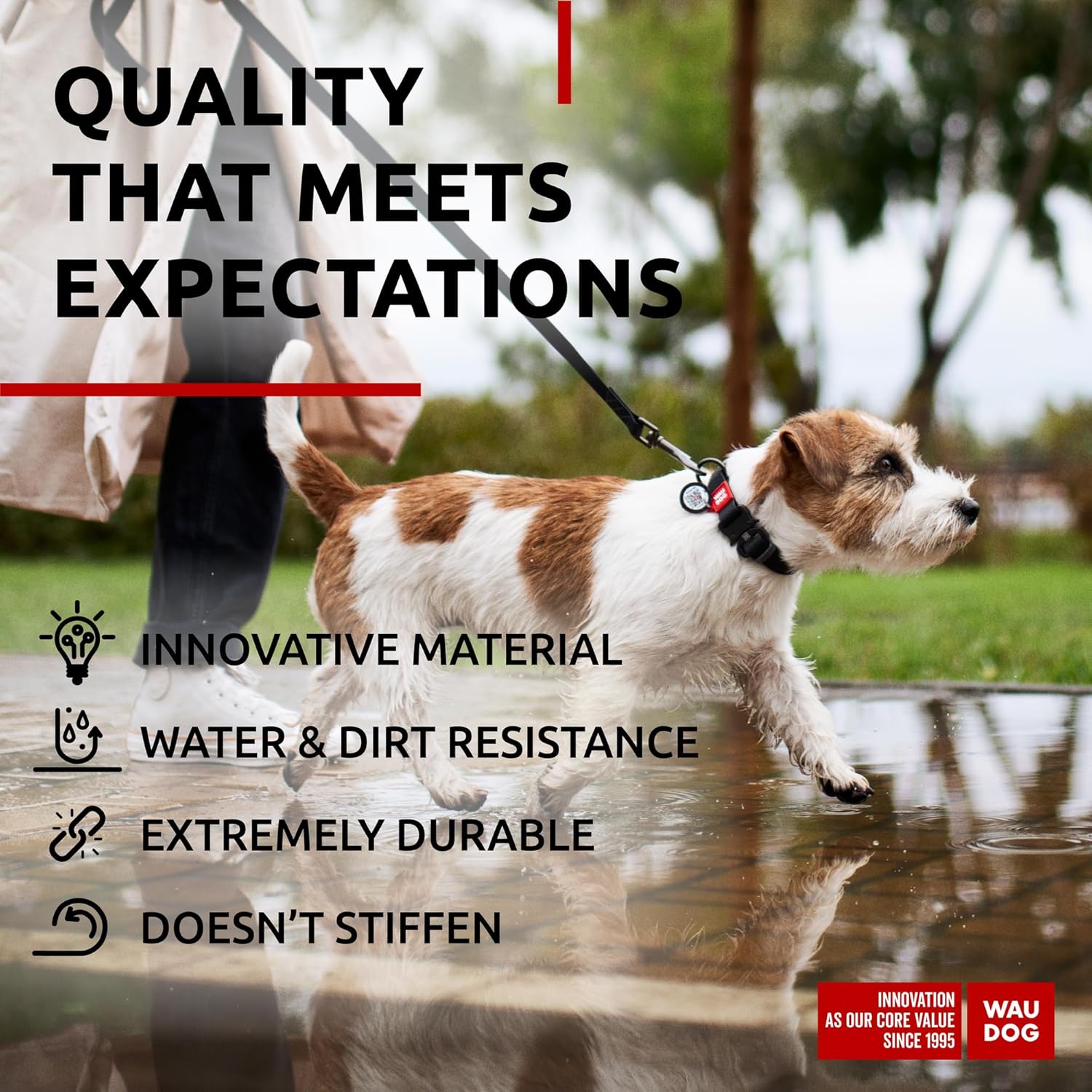 Waterproof Dog Collar - Adjustable Dog Collar for Large Dogs, Small and Medium Dogs - Heavy Duty Dog Collars with Durable Metal Clasp and QR Dog Tag - Boy & Girl Dog Collars (Black) - Image 4