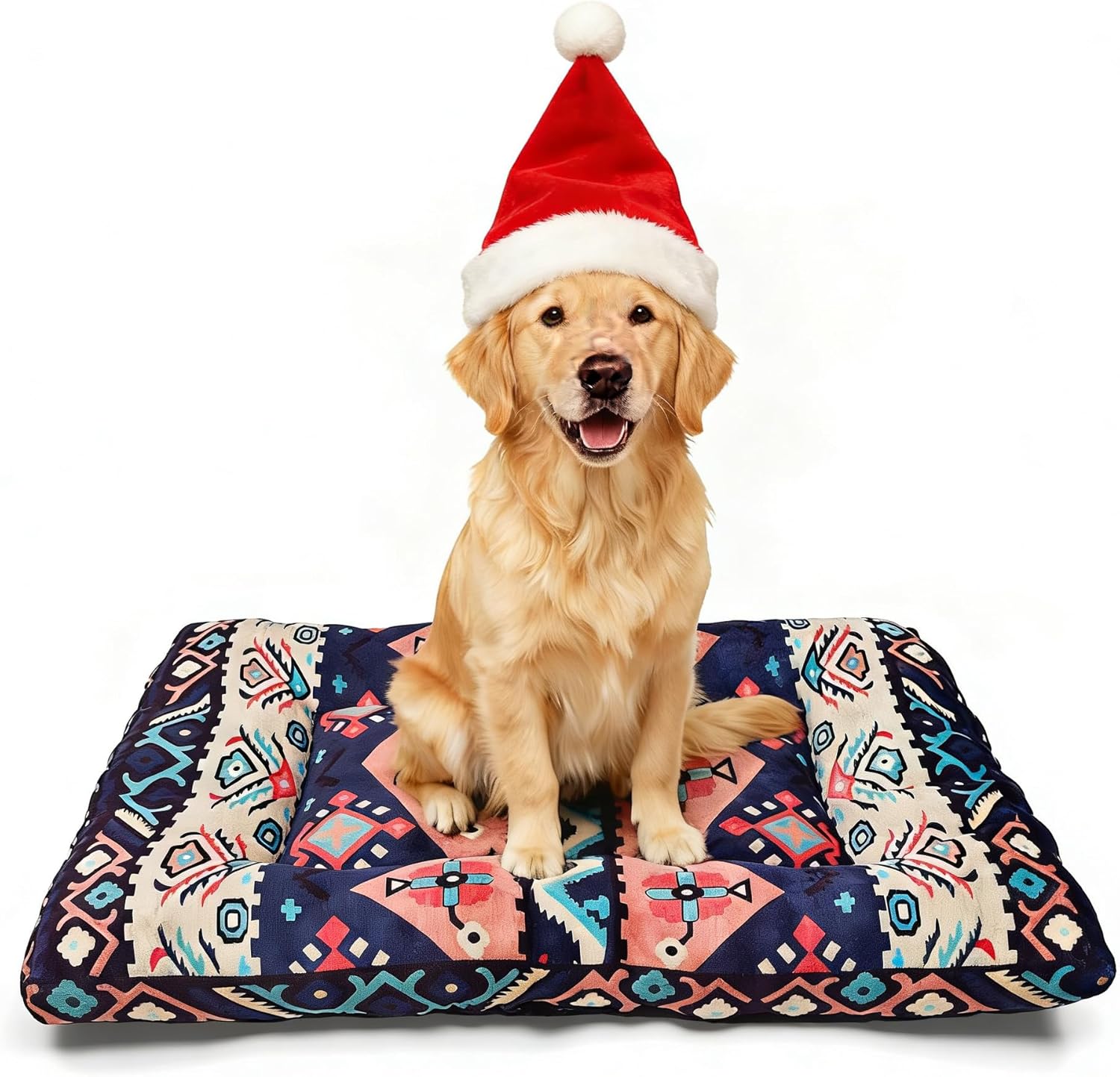 CZOXiViYC Washable Dog Crate Bed, Ultra Soft & Anti-Slip Crate Pad, Cozy Kennel Mat for Large/Medium/Small Dogs, Plush & Bohemian Dog Bed Mat, Pet Pad for Crate, Cat Bed (Pink, 59L x 43W x 6H cm) - Image 3