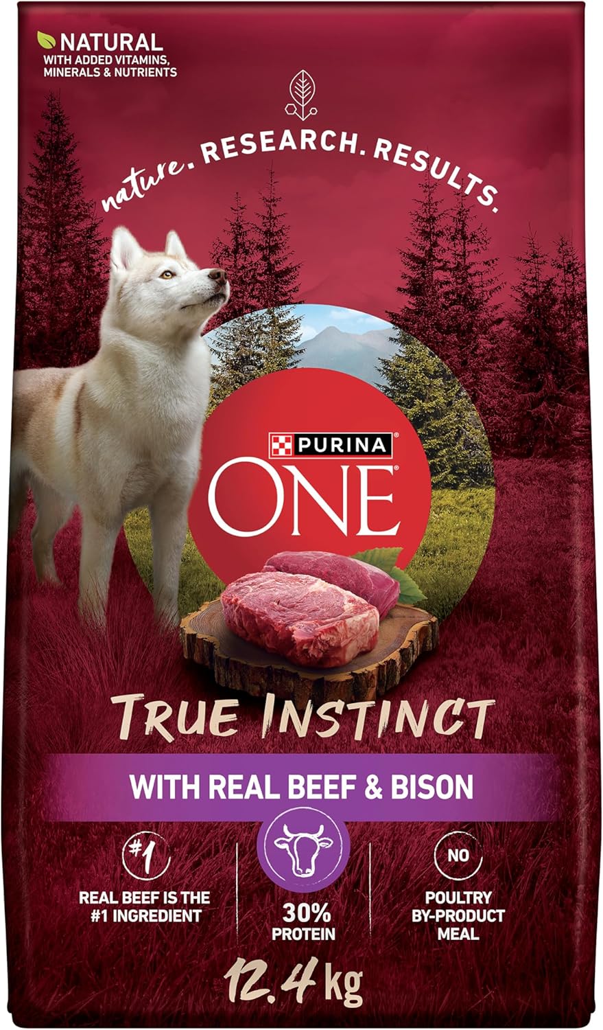 Purina ONE True Instinct High Protein Dry Dog Food, Beef & Bison - 12.4 kg Bag - Image 2