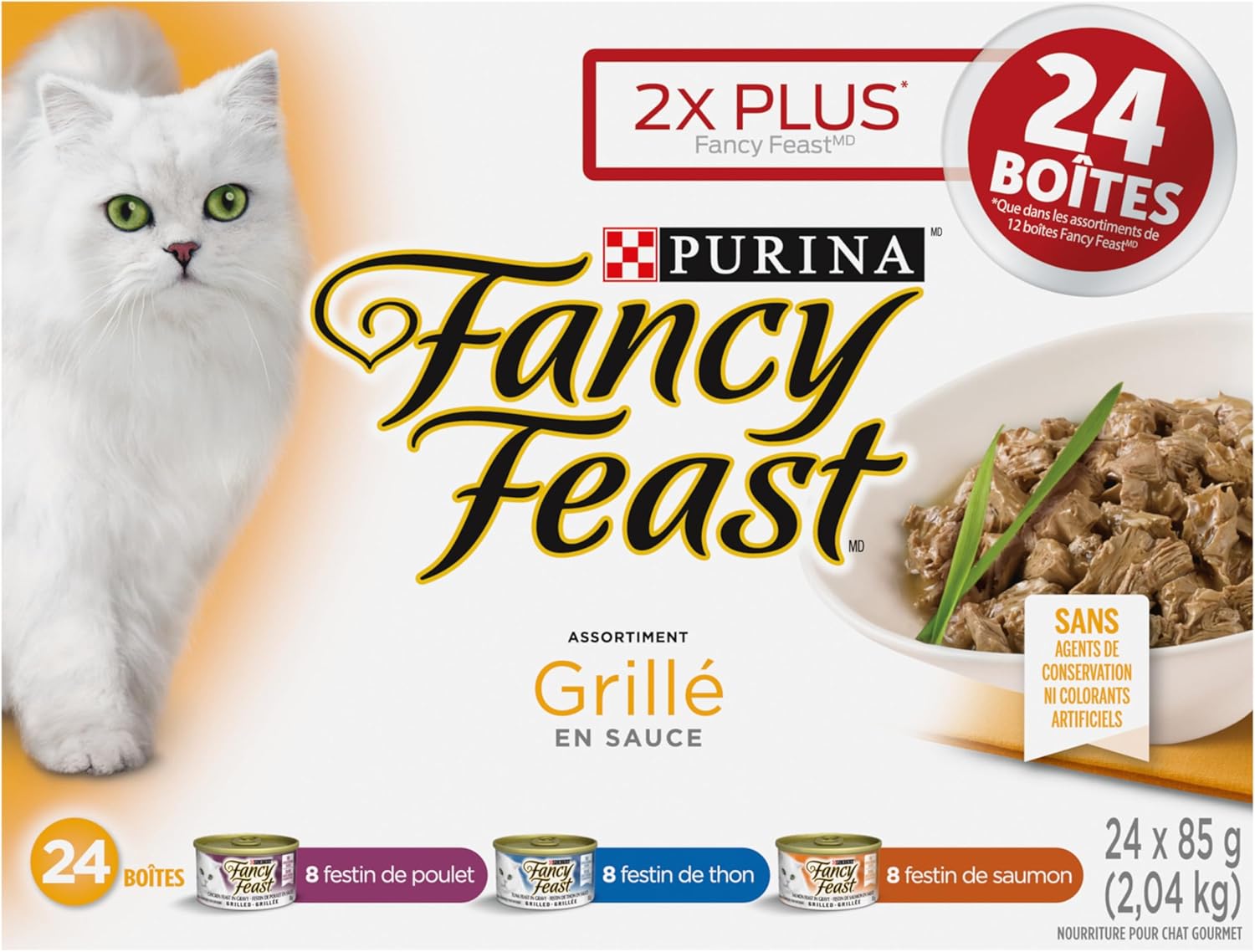 Fancy Feast Grilled Wet Cat Food, in Gravy Variety Pack 3 Flavours - 85 g Can (24 Pack) - Image 4