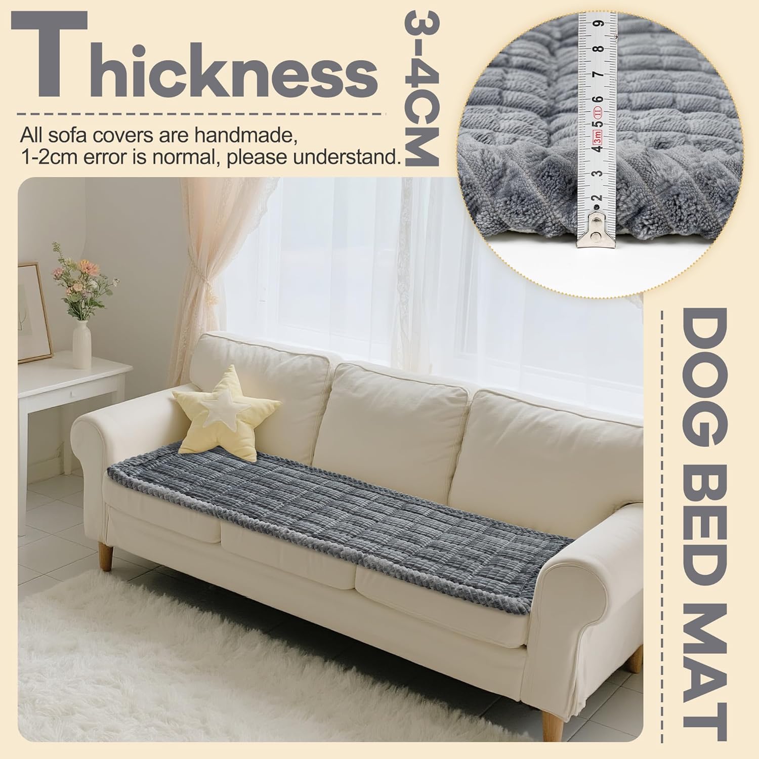 Flying Paws Washable Dog Couch Cover Protector, Non Slip Dog Bed Mat Machine Washable Large Blanket for Dogs, Pet Couches Covers for Sofa (Grey, 27.6 * 70.9 '') - Image 3