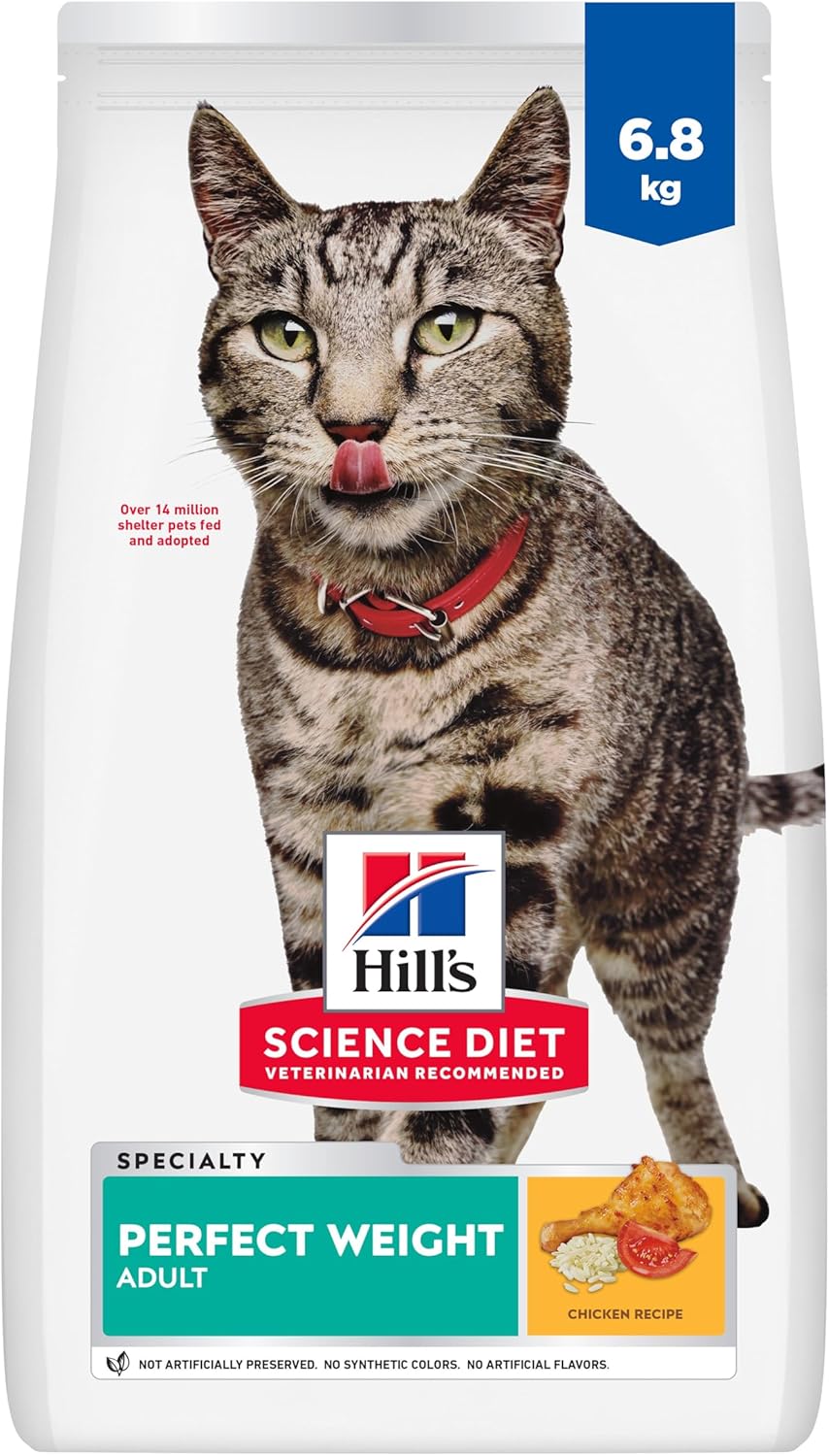 Hill's Science Diet Adult Perfect Weight Chicken Recipe Dry Cat Food 6.8 kg Bag - Image 2
