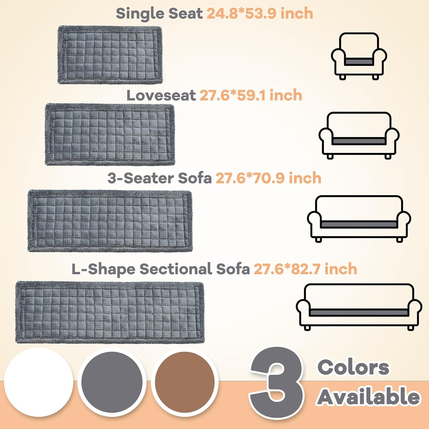 Flying Paws Washable Dog Couch Cover Protector, Non Slip Dog Bed Mat Machine Washable Large Blanket for Dogs, Pet Couches Covers for Sofa (Grey, 27.6 * 70.9 '') - Image 6