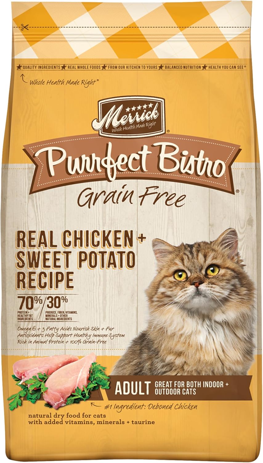 Merrick Purrfect Bistro Grain Free Real Chicken Adult Dry Cat Food, 12 lbs. - Image 2