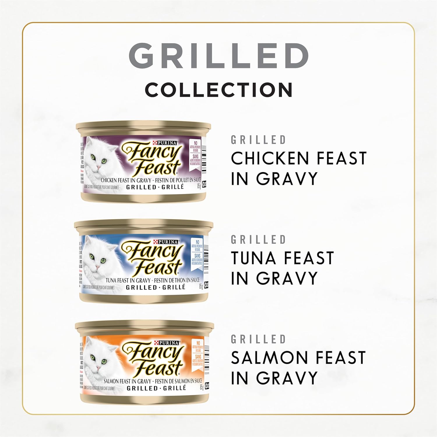 Fancy Feast Grilled Wet Cat Food, in Gravy Variety Pack 3 Flavours - 85 g Can (24 Pack) - Image 7