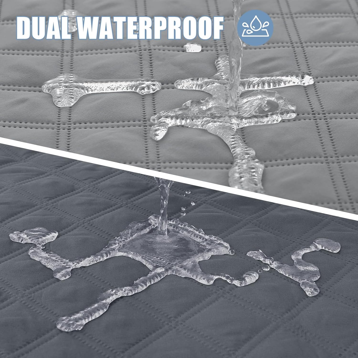 smiry Waterproof Dog Bed Blanket, Soft Pet Blankets, Waterproof Couch Cover for Dogs, Reversible Sofa Covers Washable for Furniture, 30x70 Inch, Grey/Dark Grey - Image 3