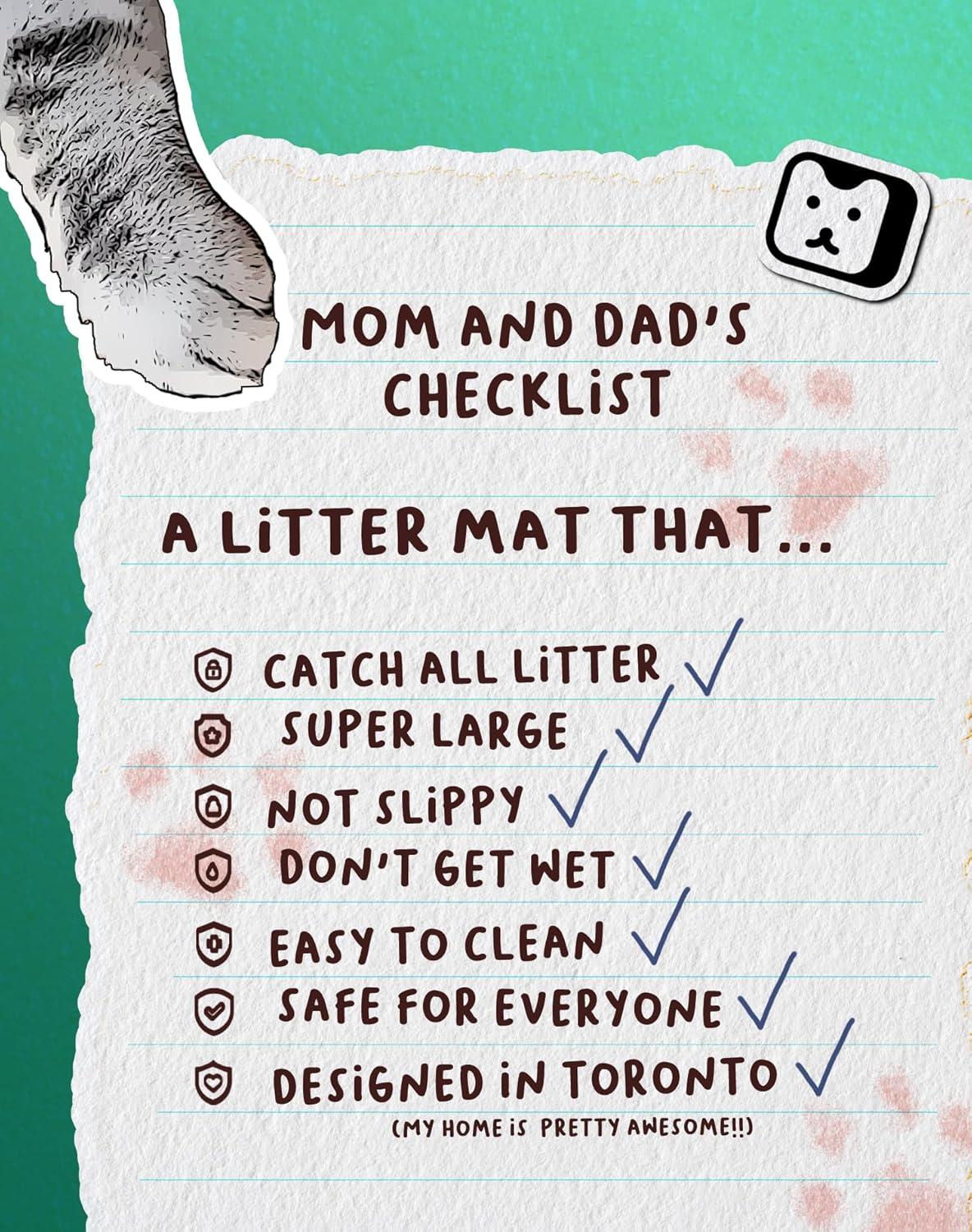 Lukamoo® Cute Cat Litter Mat (24’'x16’’) (My Favorite Things) - Image 9