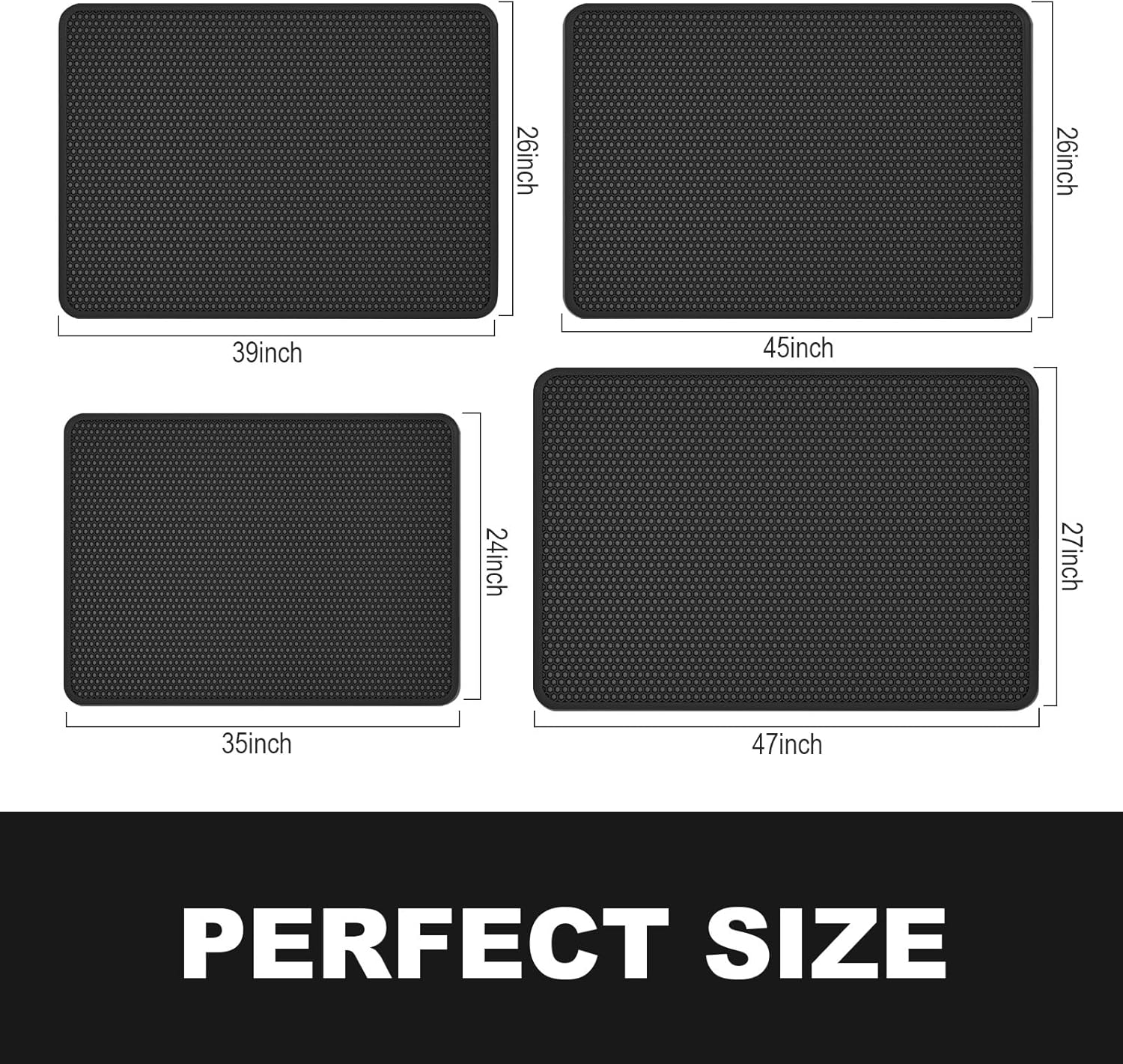 ZuHucpts Large Cat Litter Mat Trapper -90 x 61 cm1 Pack Honeycomb Double Layer Litter Mat -Traps Messes, Easy Clean and Durable, Non Toxic Trapper Rug Suitable for Litter Tray (Black) - Image 10