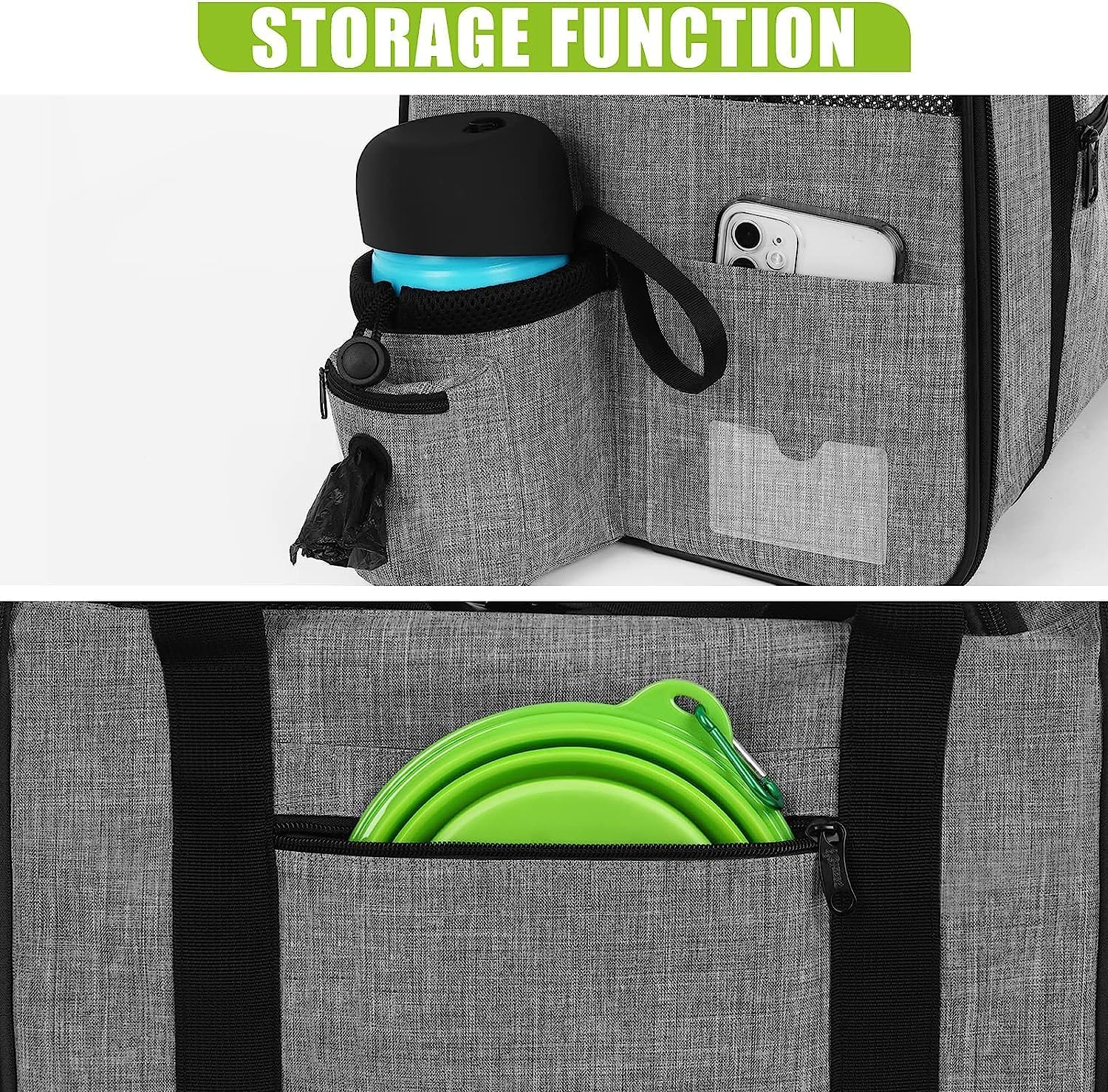 Pet Carrier Bag Large, Cat Carrier Handbag, Portable Dog Travel Bag, Breathable Mesh Fabric, Suitable for Both Long and Short Trips, Used for Cats and Puppies Under 9KG (L,Grey) - Image 8