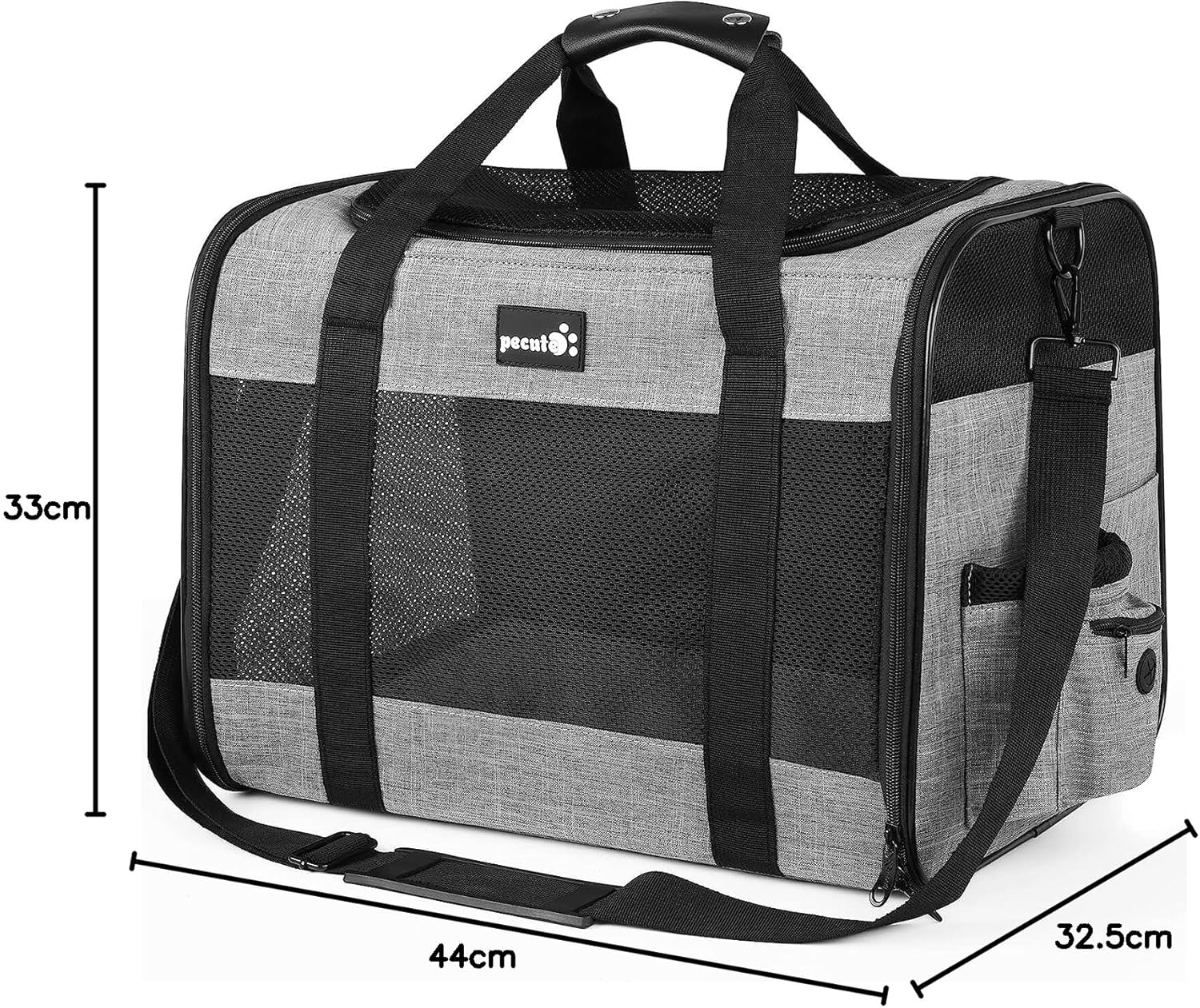 Pet Carrier Bag Large, Cat Carrier Handbag, Portable Dog Travel Bag, Breathable Mesh Fabric, Suitable for Both Long and Short Trips, Used for Cats and Puppies Under 9KG (L,Grey) - Image 10