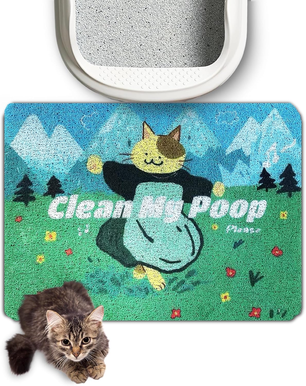 Lukamoo® Cute Cat Litter Mat (24’'x16’’) (My Favorite Things) - Image 2